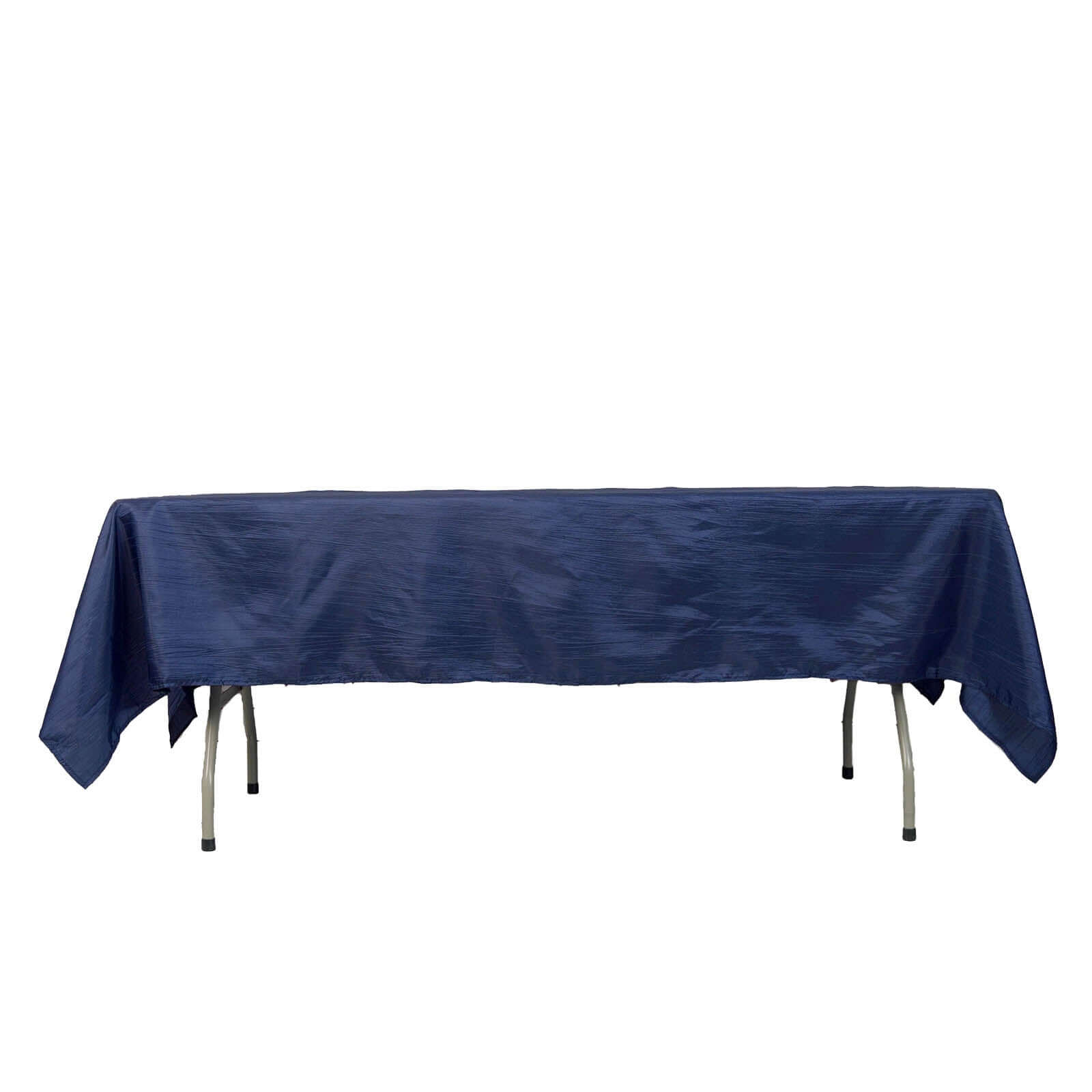 Taffeta 60x102 Rectangle Tablecloth Navy Blue - Accordion Crinkle Table Cover