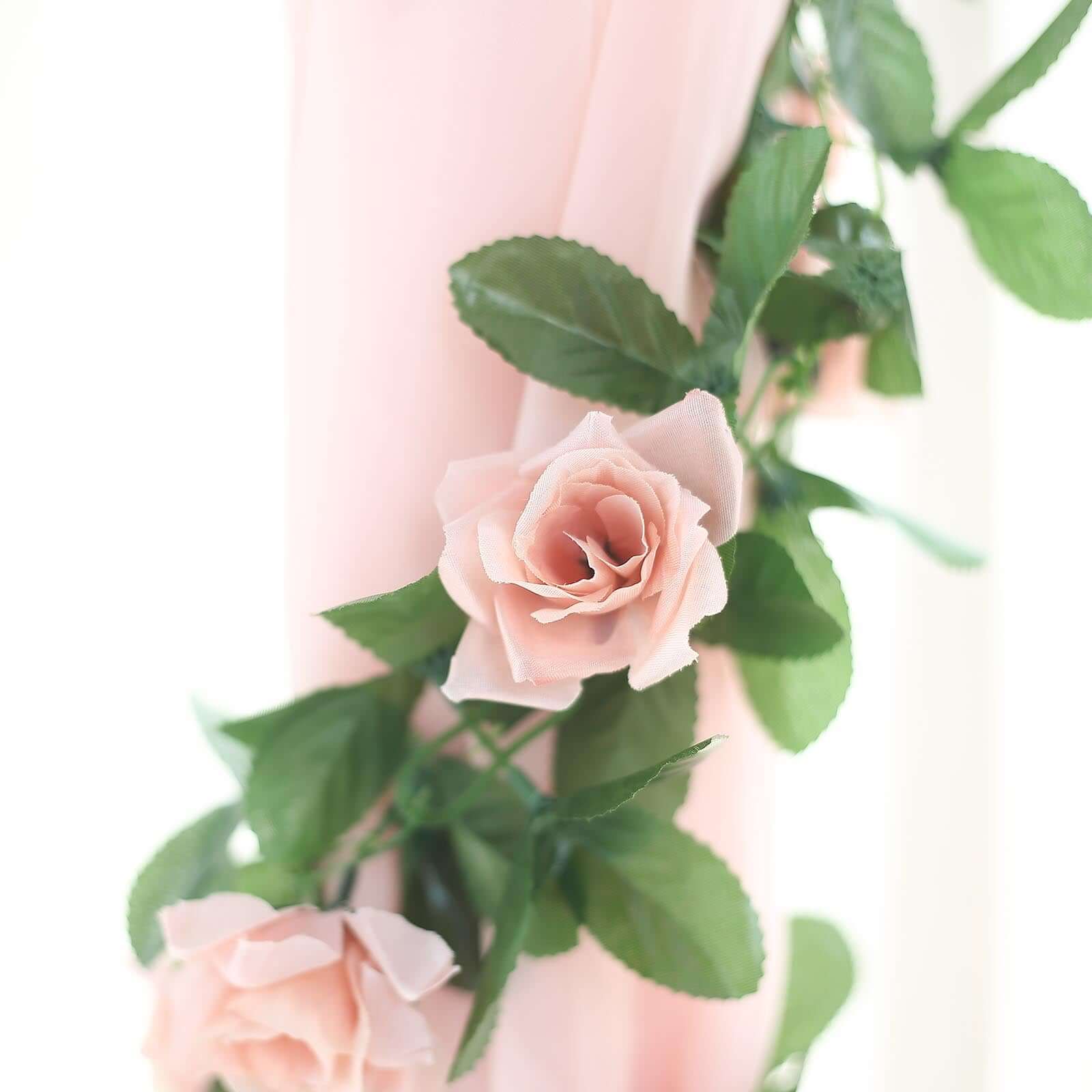 6ft Dusty Rose Artificial Silk Rose Garland UV Protected Flower Chain