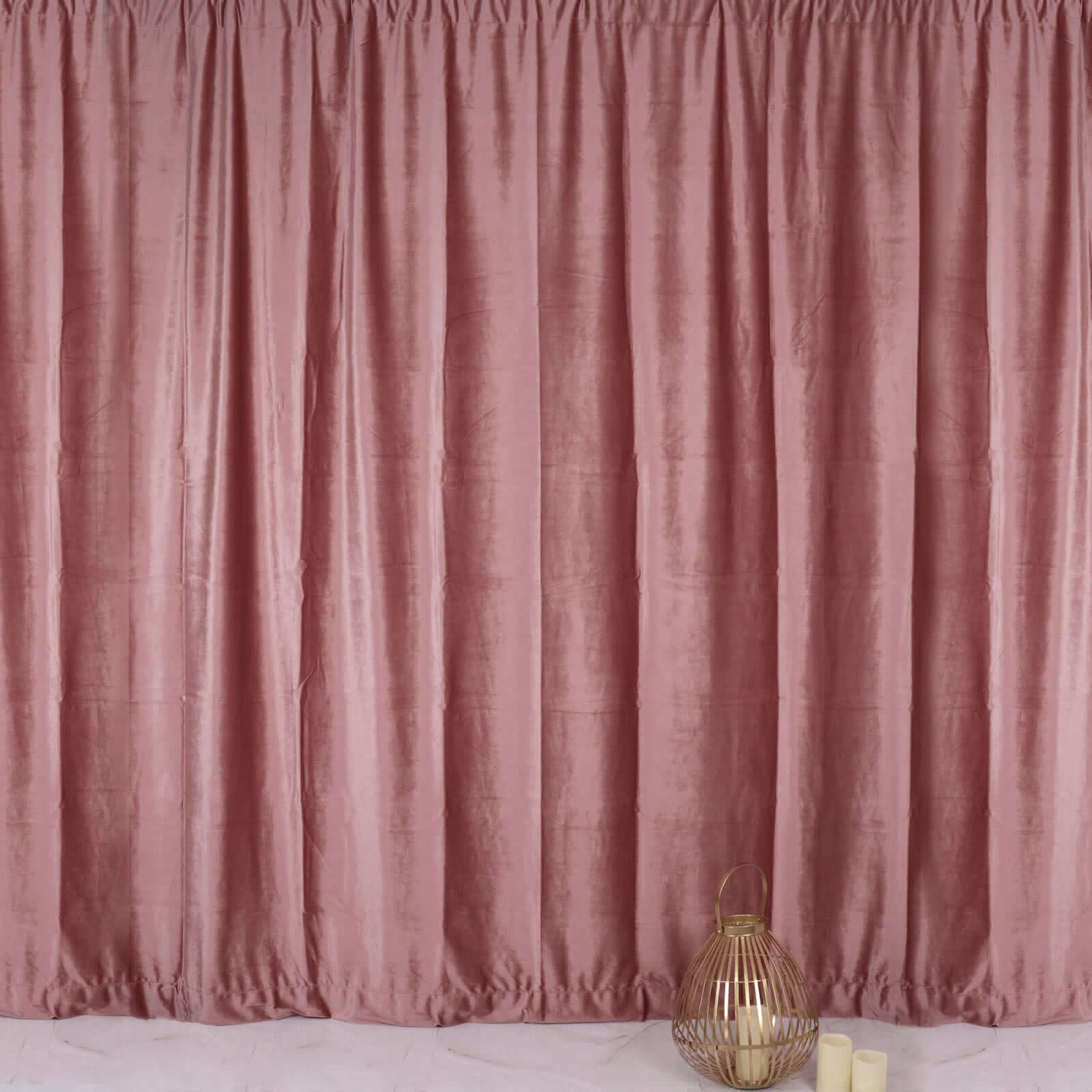 8ftx8ft Dusty Rose Premium Smooth Velvet Event Curtain Drapes, Privacy Backdrop Event Panel with Rod Pocket