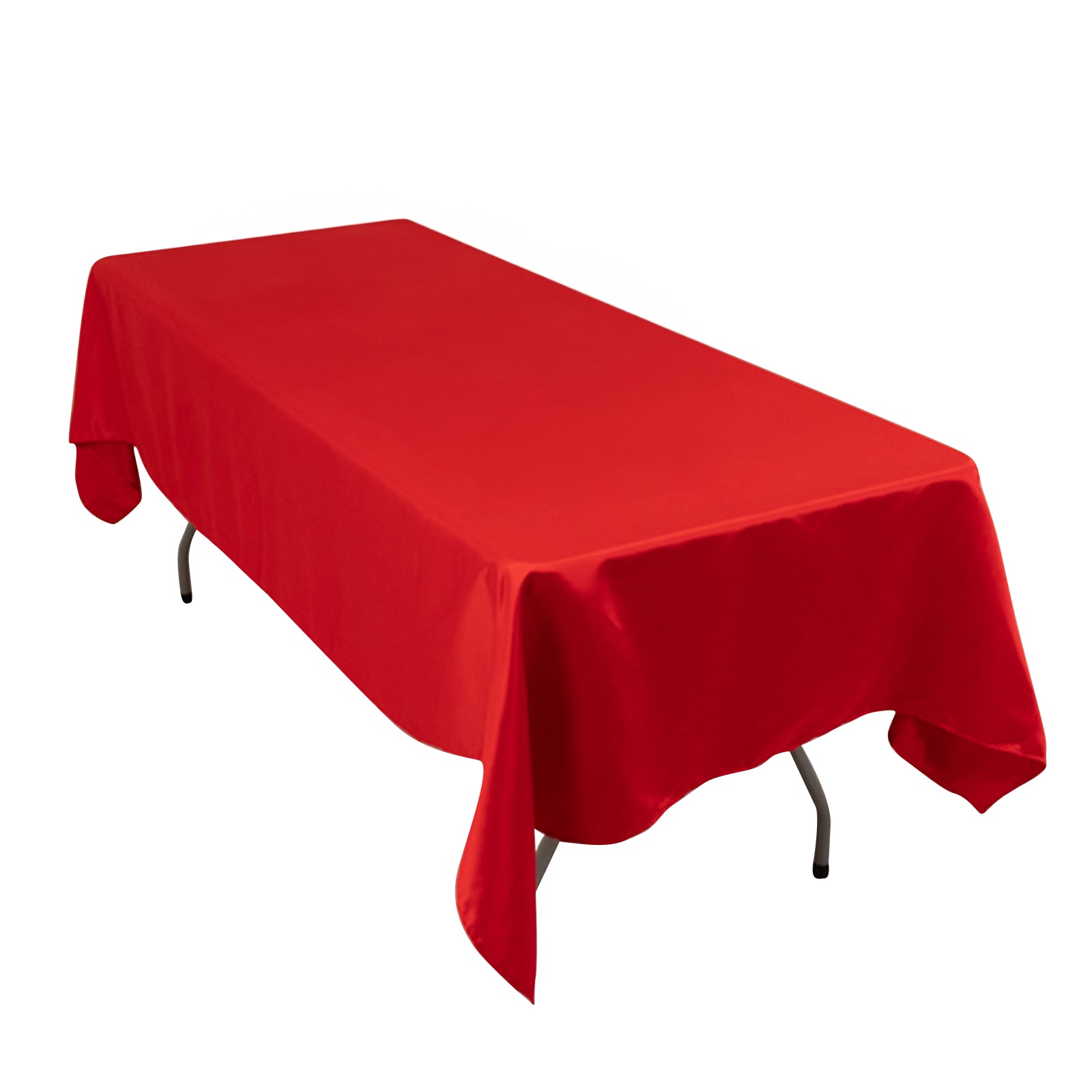 Lamour Satin 60x102 Rectangle Tablecloth Red - Durable & Silky Soft Feel Table Cover