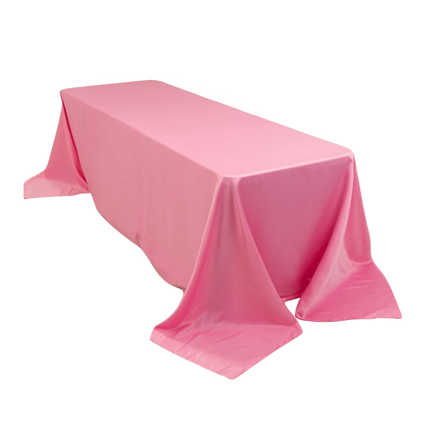 Lamour Satin 90x156 Rectangle Tablecloth Pink - Luxurious, Soft Seamless Table Cover