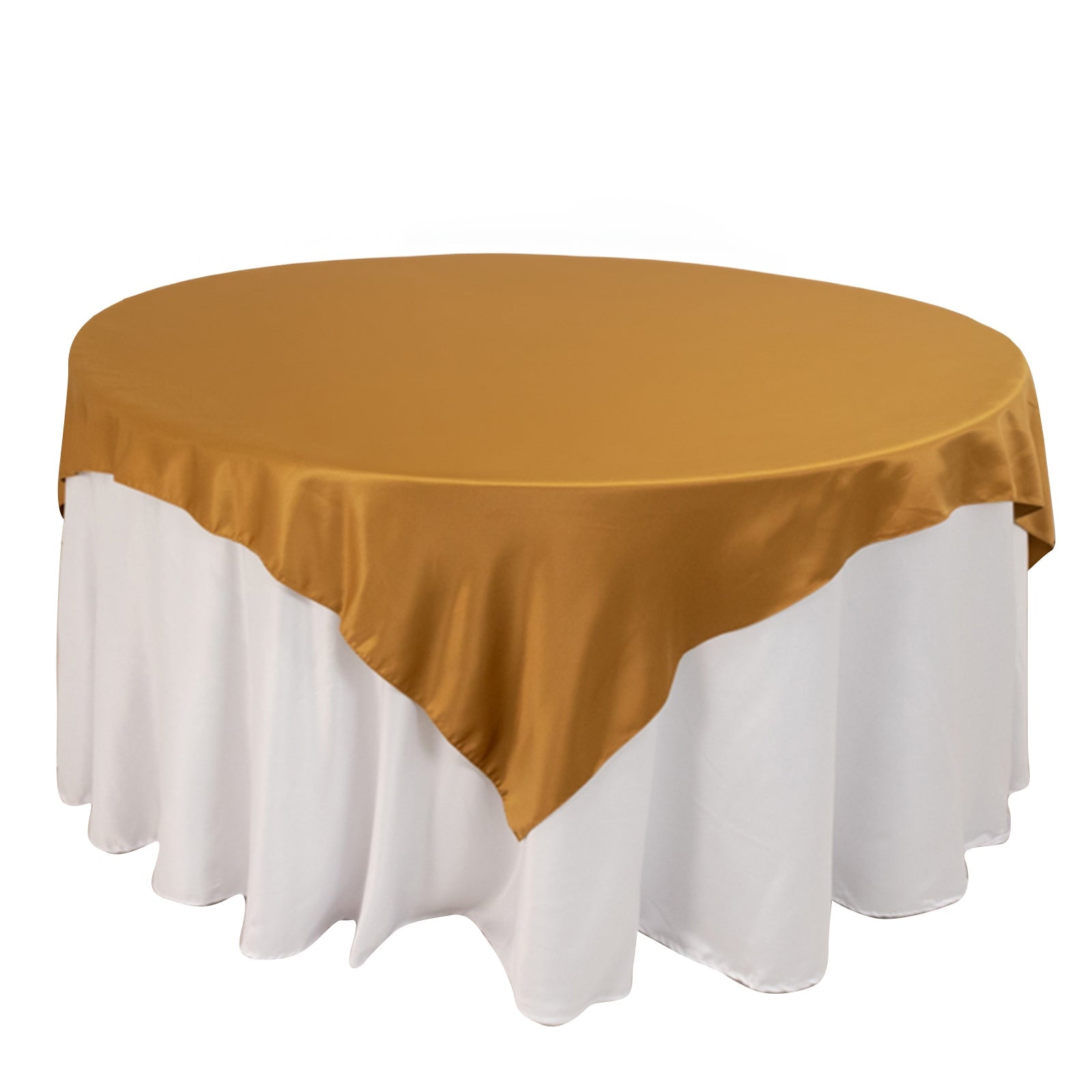 Lamour Satin 72x72 Table Overlay Square Tablecloth Gold - Smooth Finish for Luxurious Events