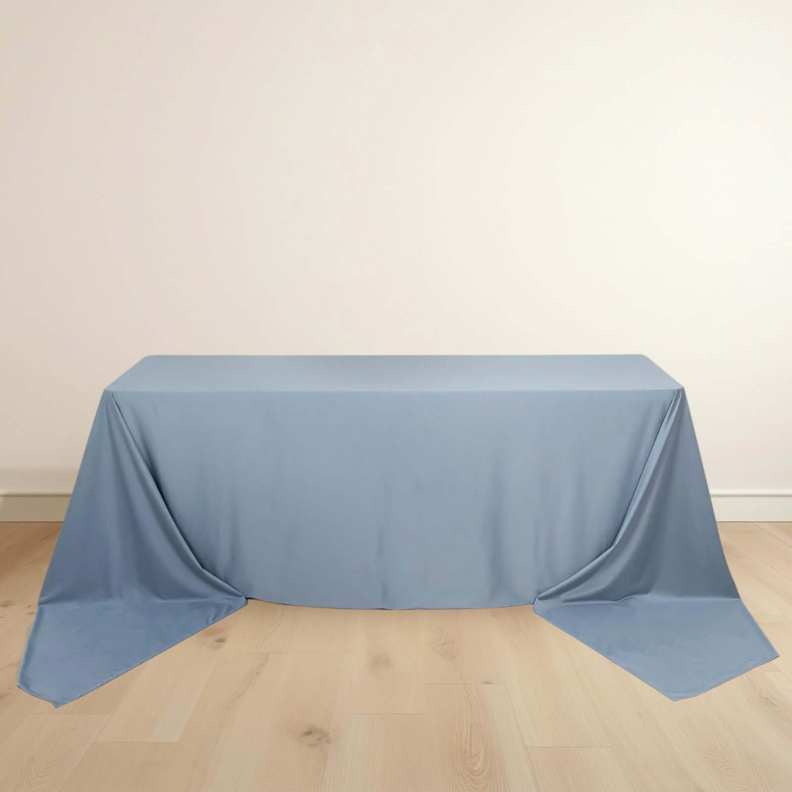 Premium Scuba Rectangular 90x156 Tablecloth Dusty Blue - Wrinkle Free, Stain Resistant & Seamless Table Cover