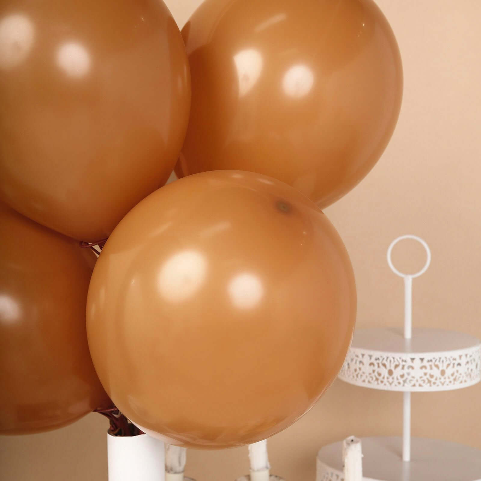 25 Pack 12 Matte Pastel Caramel Helium or Air Latex Party Balloons