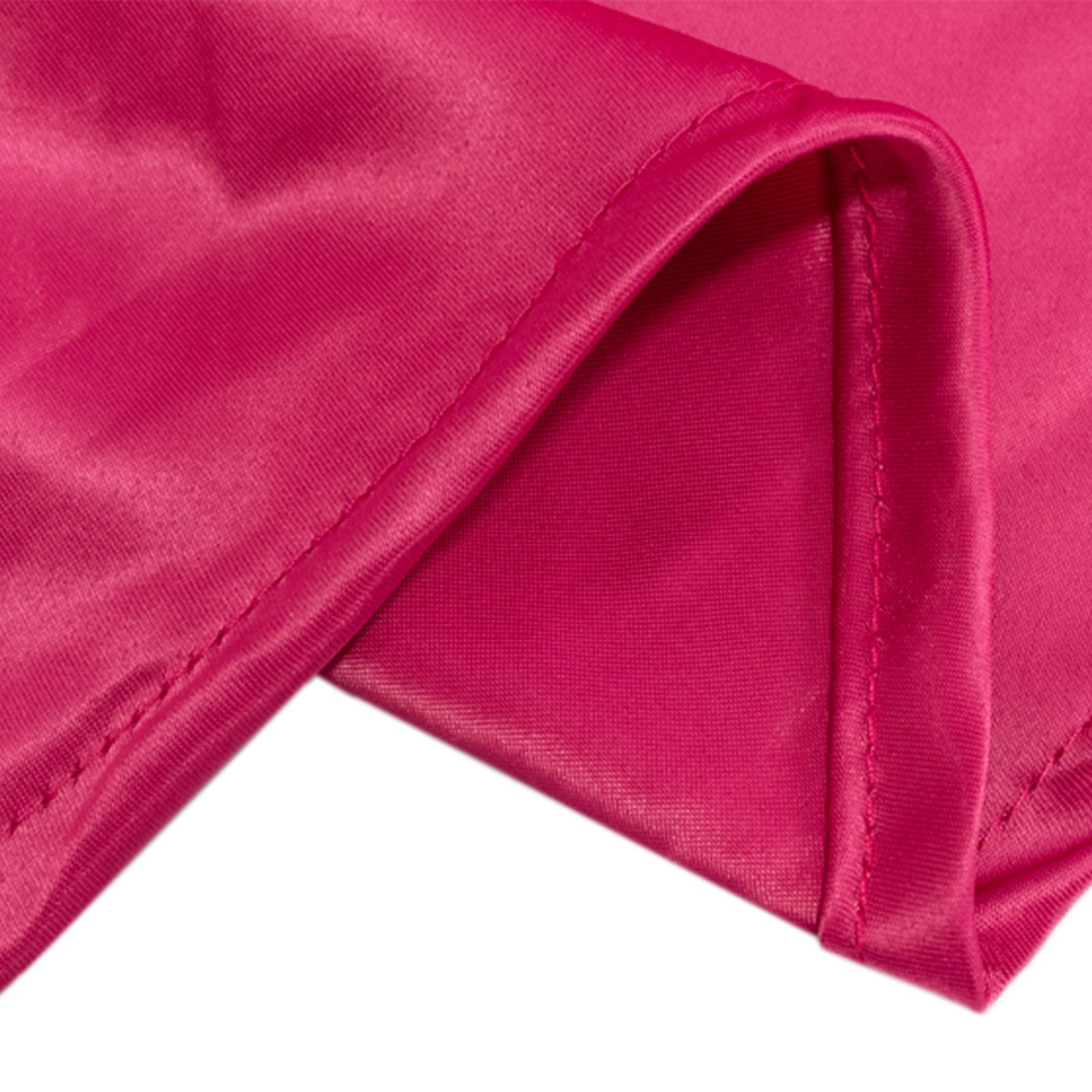 Lamour Satin 120 Round Tablecloth Fuchsia - Seamless Table Cover with Soft Tempered Sheen