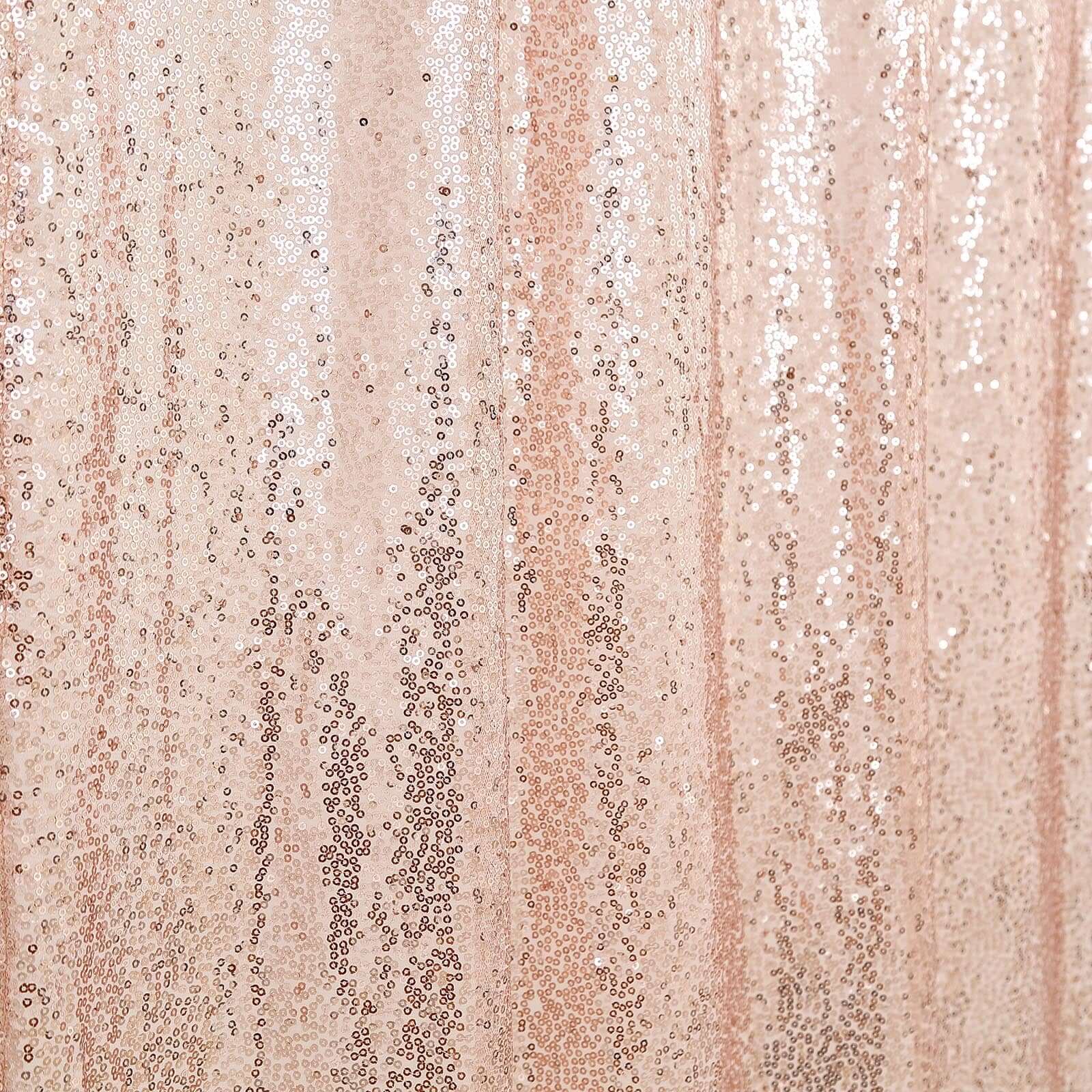 8ftx8ft Blush Sequin Event Curtain Drapes, Backdrop Event Panel