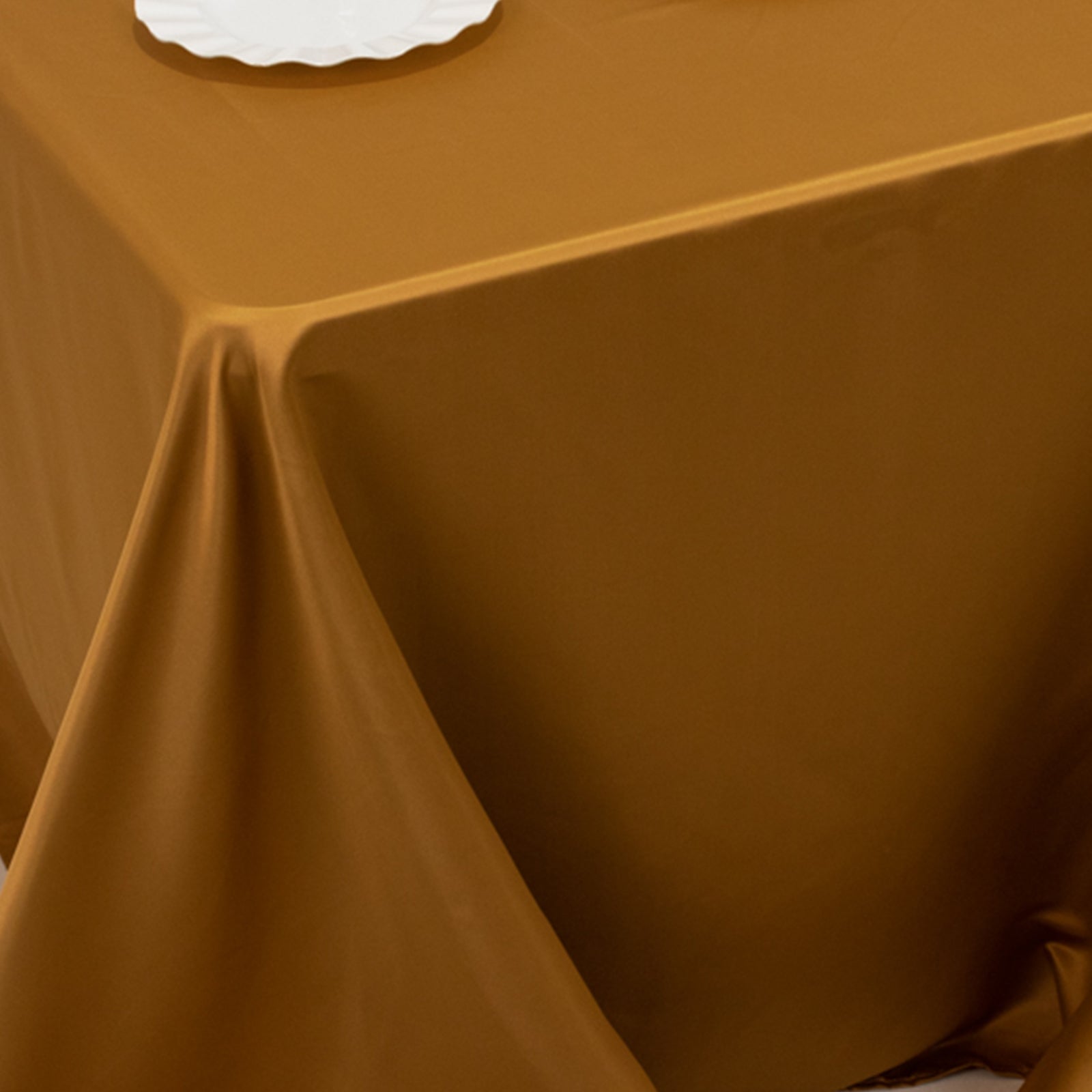 Lamour Satin 90x132 Rectangle Tablecloth Gold - Soft & Silk-Like Seamless Table Cover for Weddings & Parties