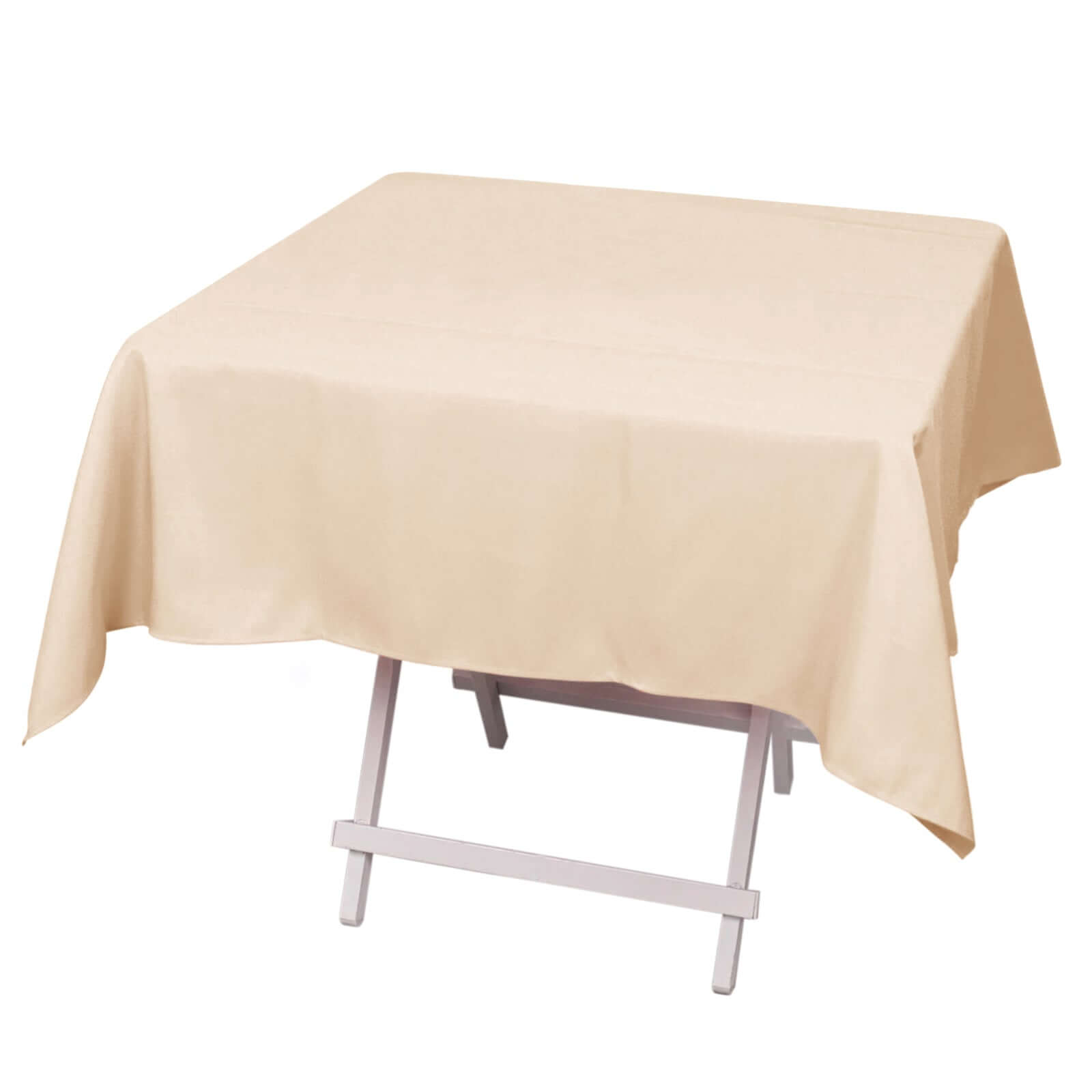 Premium Polyester 54x54 Square Tablecloth Beige - Stain and Wrinkle-Resistant 220GSM Table Cover