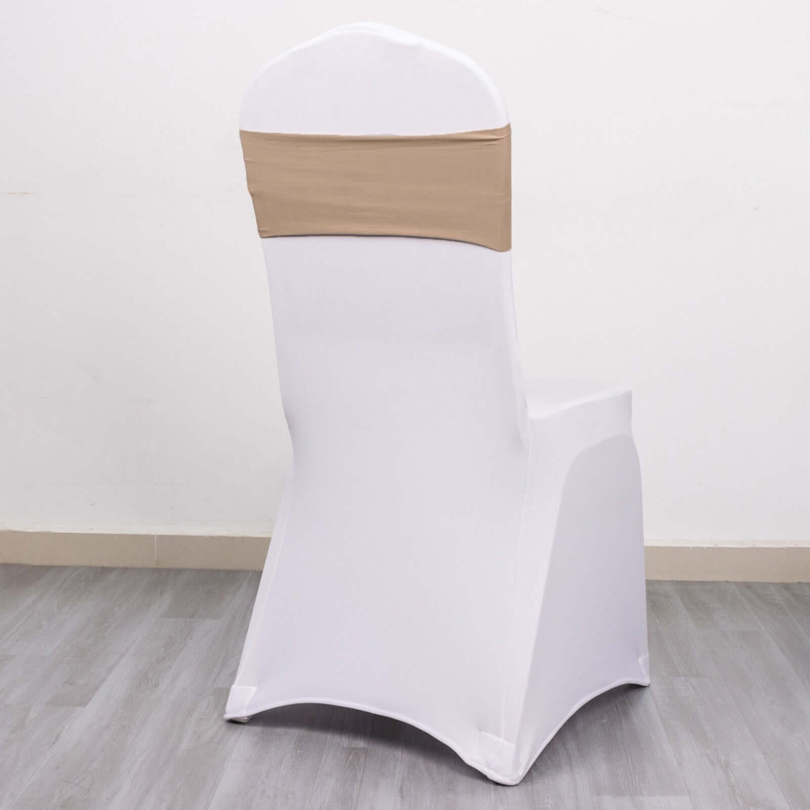 5 Pack Stretch Spandex Chair Sashes Nude - Fitted Finish Two Ply Heavy Duty Chair Bands 5x12