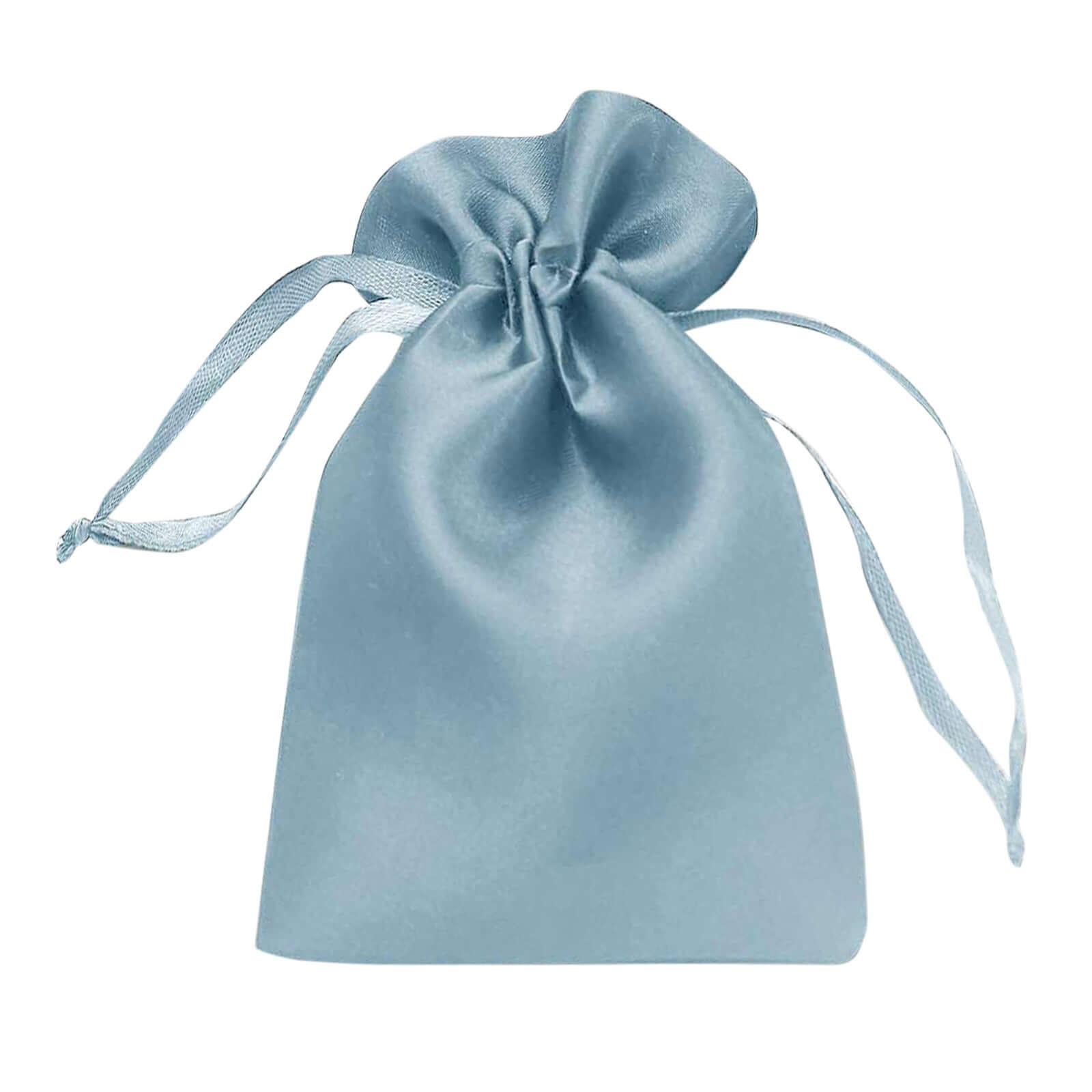 12 Pack 4x6 Dusty Blue Satin Drawstring Wedding Party Favor Gift Bags