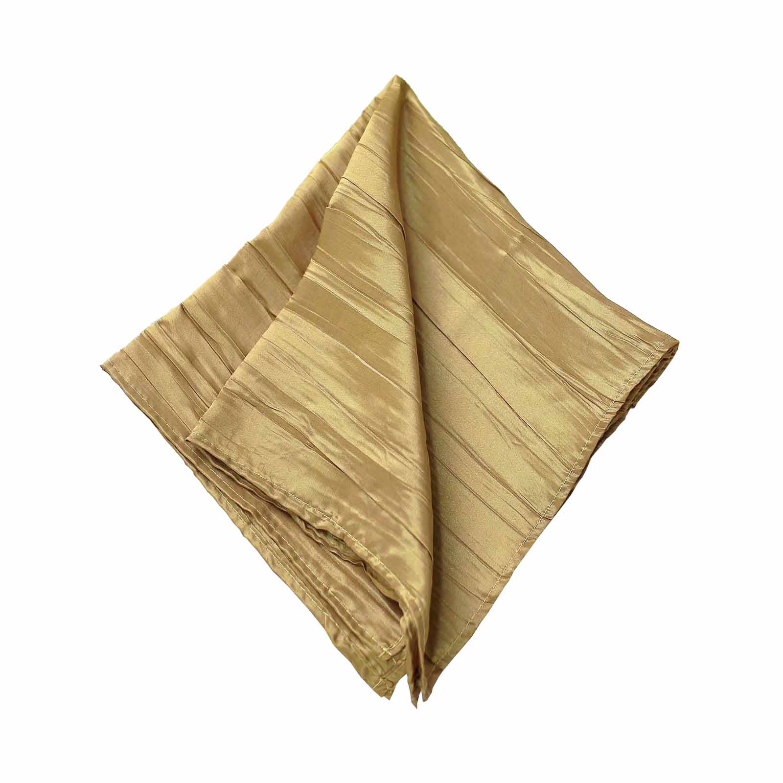 5 Pack Taffeta 20x20 Napkins Gold - Accordion Crinkle Style Dinner Napkins for Upscale Dining