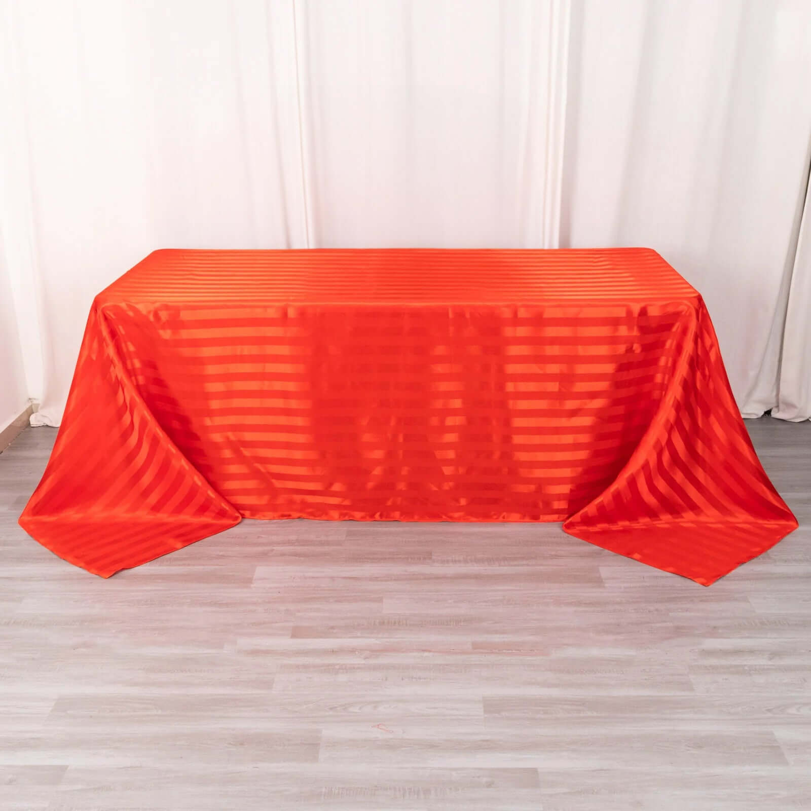 Satin Striped 90x132 Rectangular Tablecloth Red Satin Stripe - Seamless Silky Smooth Table Cover