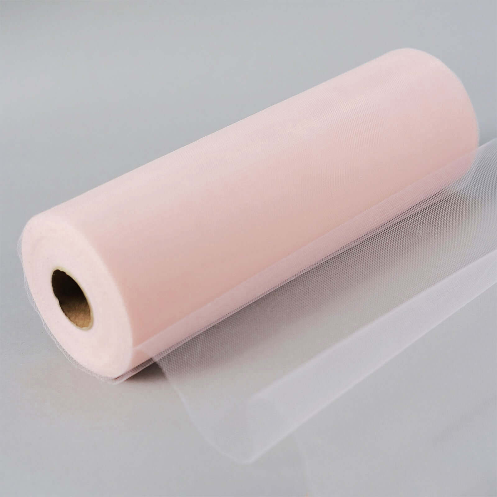 12x100 Yards Blush Tulle Fabric Bolt, Sheer Fabric Spool Roll For Crafts