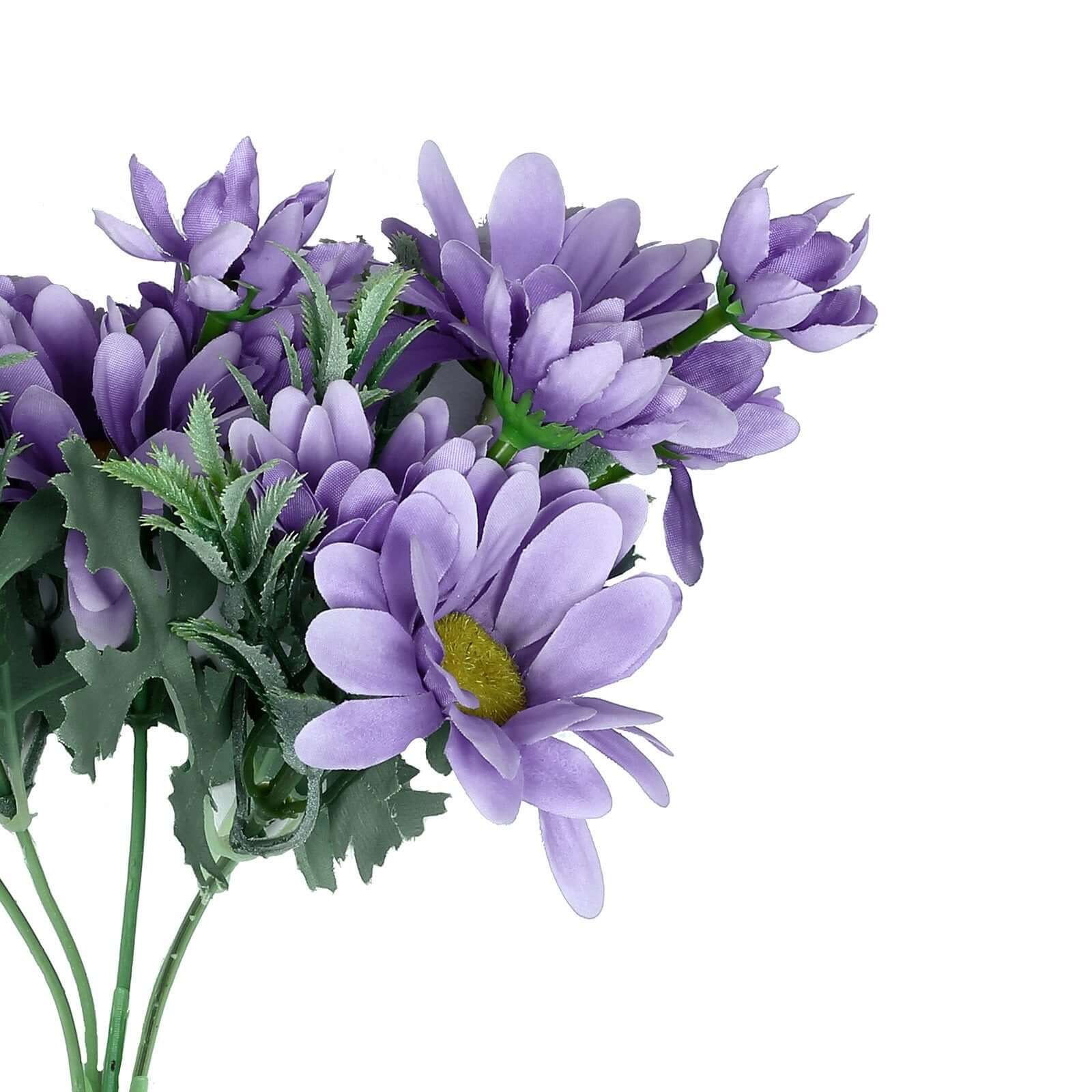4 Bushes 11 Lavender Lilac Artificial Silk Daisy Flower Bouquet Branches