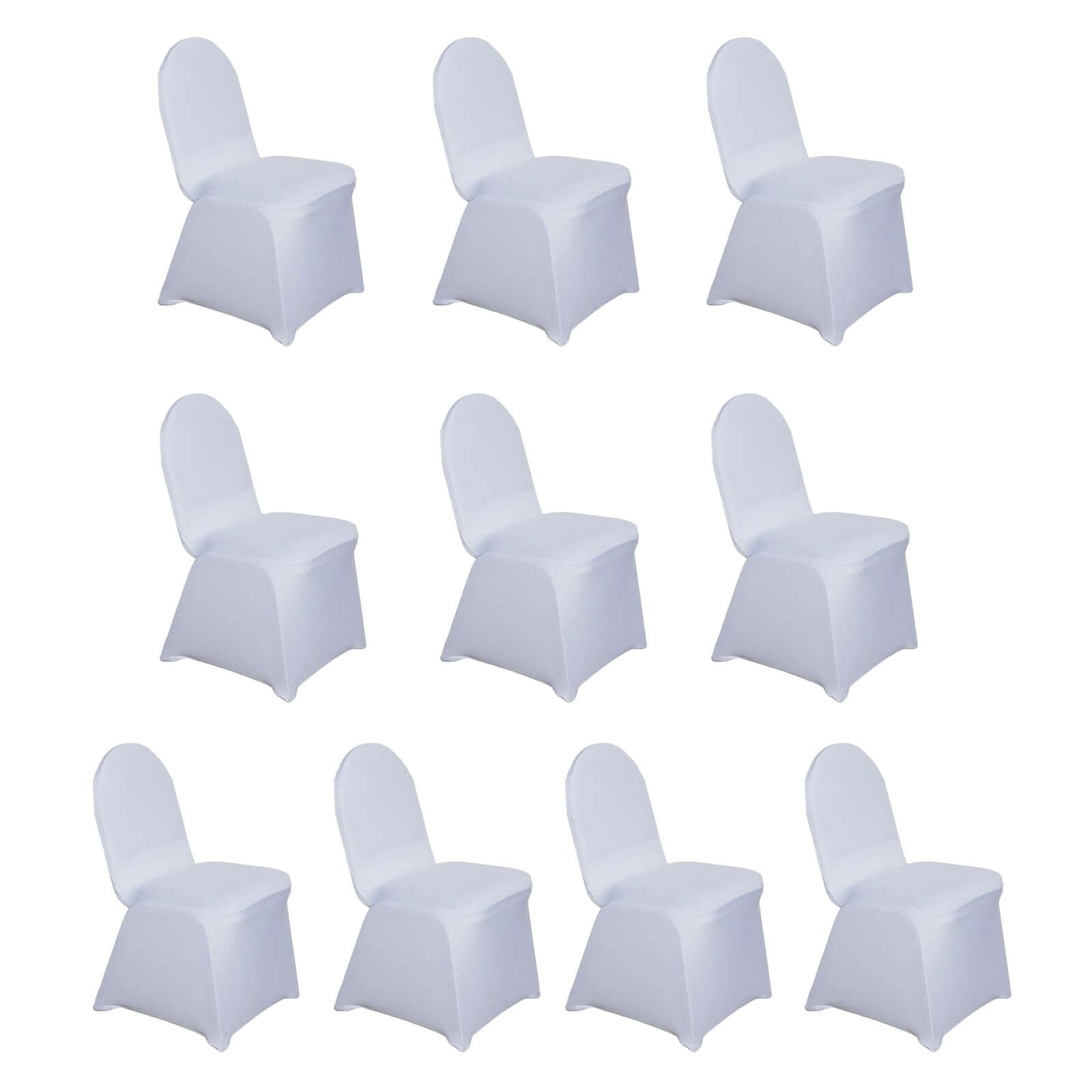 10 Pack Spandex Chair Covers for Banquet Chairs White - Durable Reusable Stretch Slip-On Covers for Gatherings