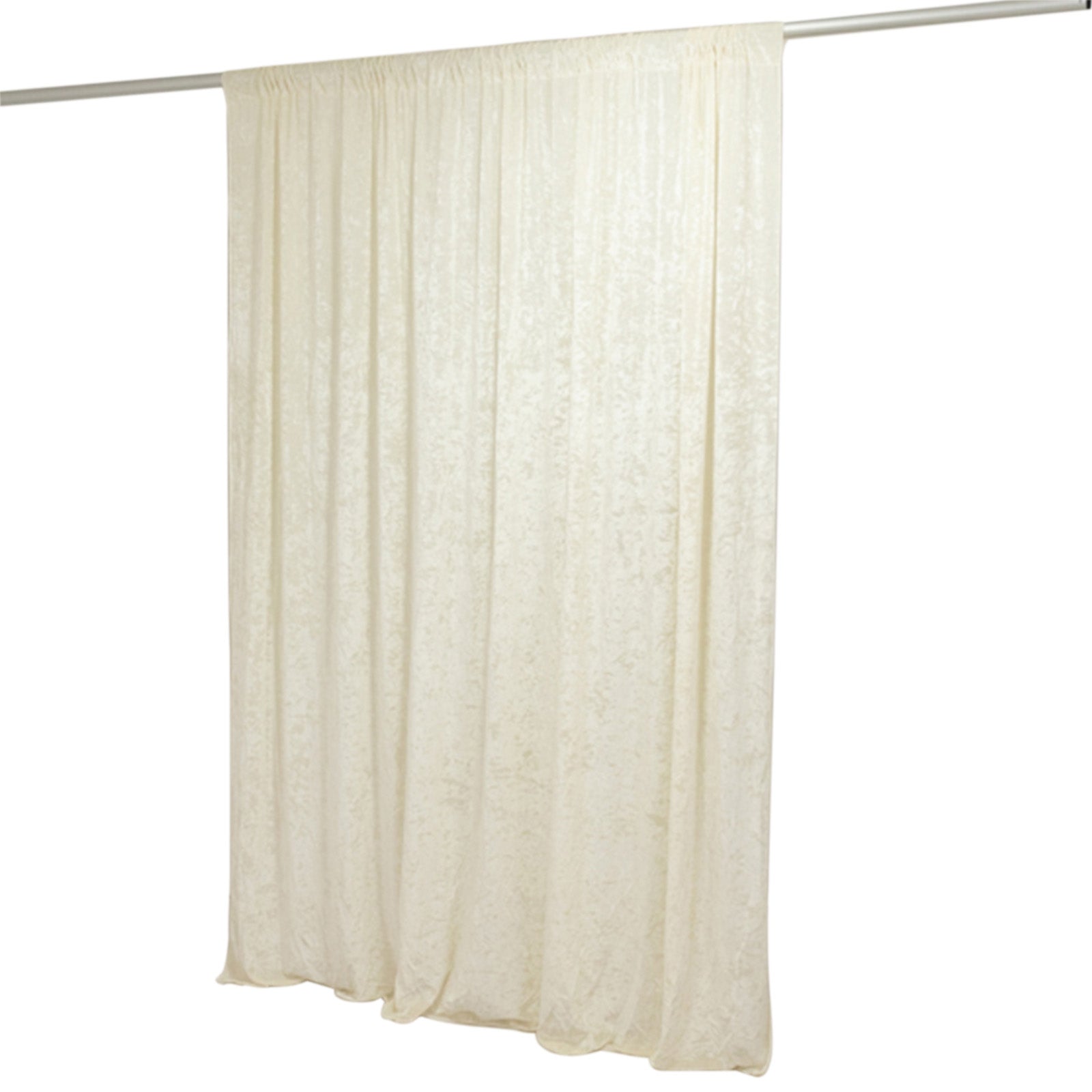 8ftx8ft Ivory Premium Smooth Velvet Event Curtain Drapes, Privacy Backdrop Event Panel with Rod Pocket