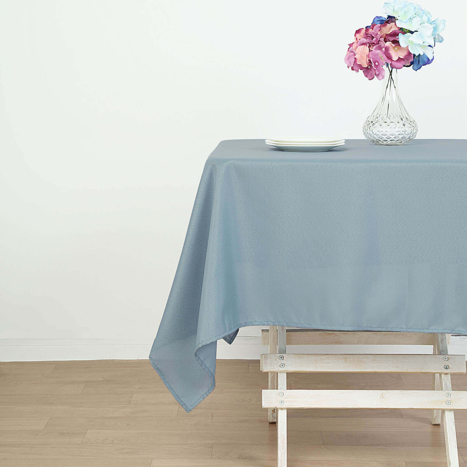 Polyester 54x54 Table Overlay Square Tablecloth Dusty Blue - Wrinkle-Resistant & Durable Table Cover