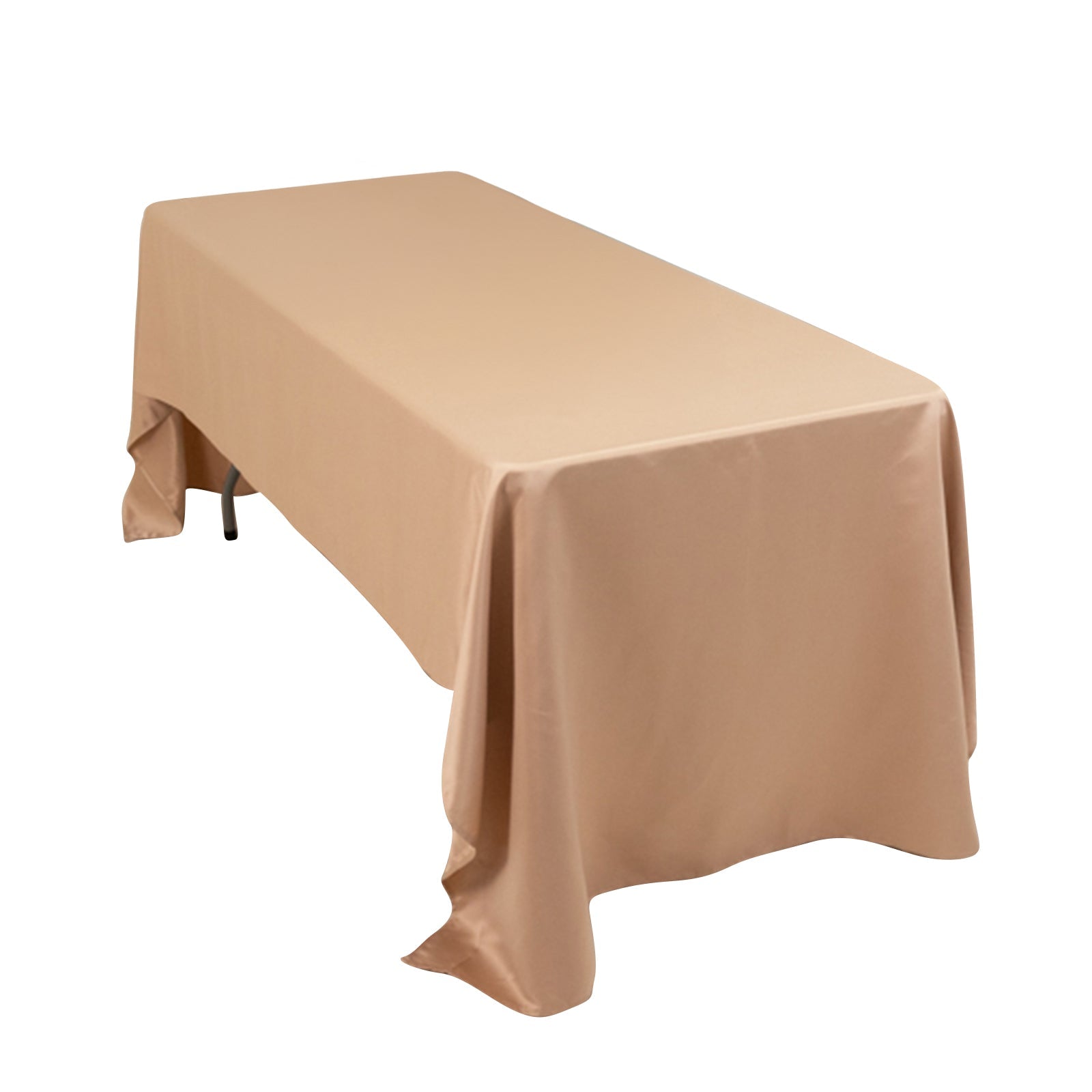 Lamour Satin 60x126 Rectangle Tablecloth Nude - Soft & Silk-Like Table Cover