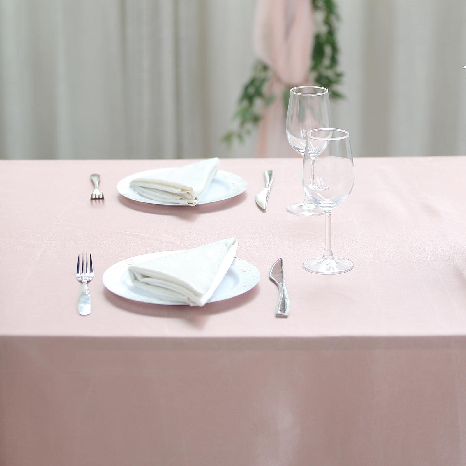 Satin Rectangular 90x132 Tablecloth Dusty Rose Satin - Seamless Table Cover