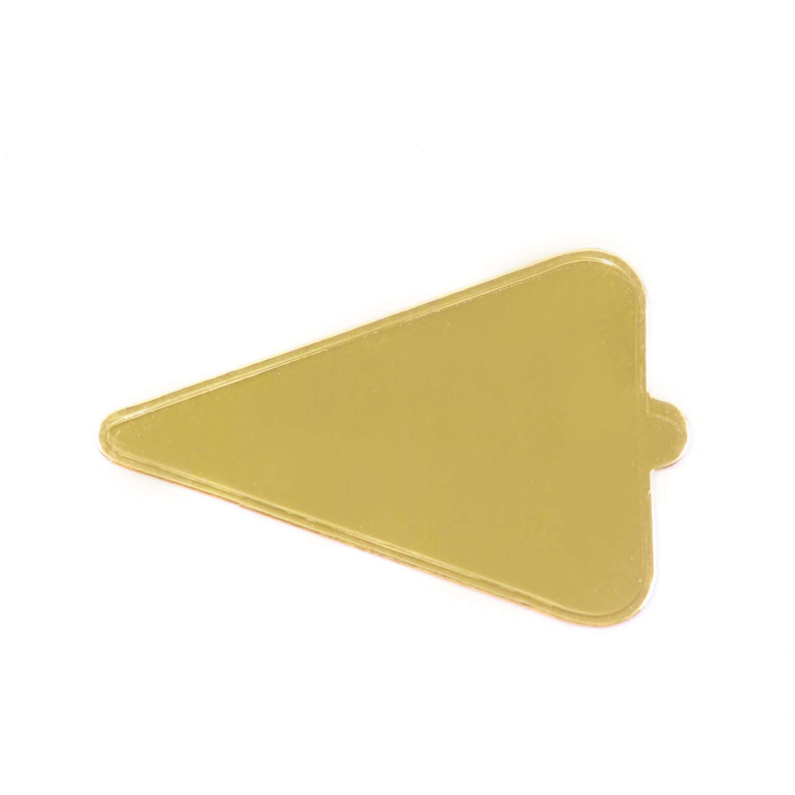 50-Pack Triangle Cake Boards in Gold Cardboard - Grease Proof Mini Paper Trays for Pastries Cupcakes & Dessert Slices 2.8x 4.5