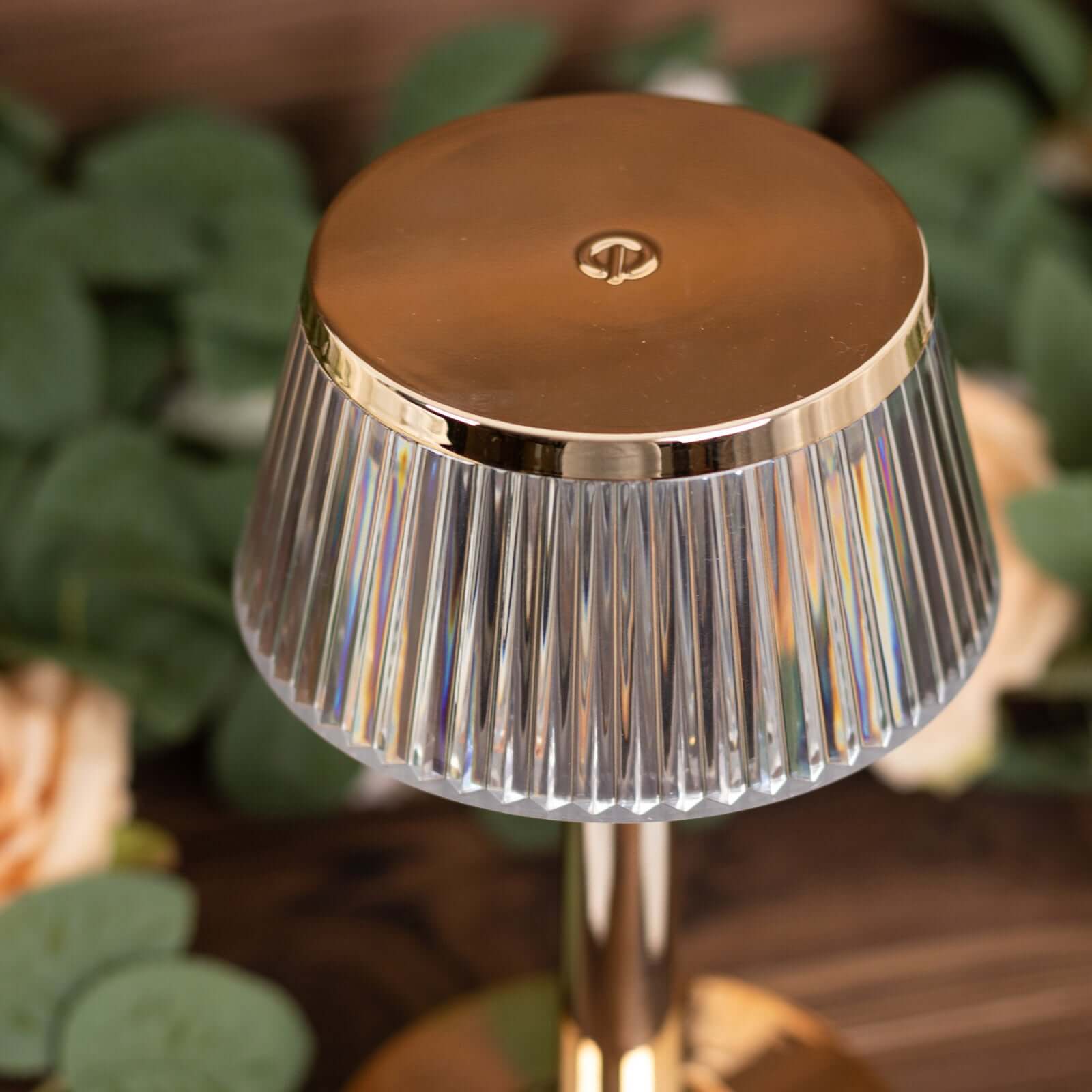 Acrylic LED Mushroom Table Lamp Clear Gold Color Changing Touch Control Night Light - Rechargeable Centerpiece 9