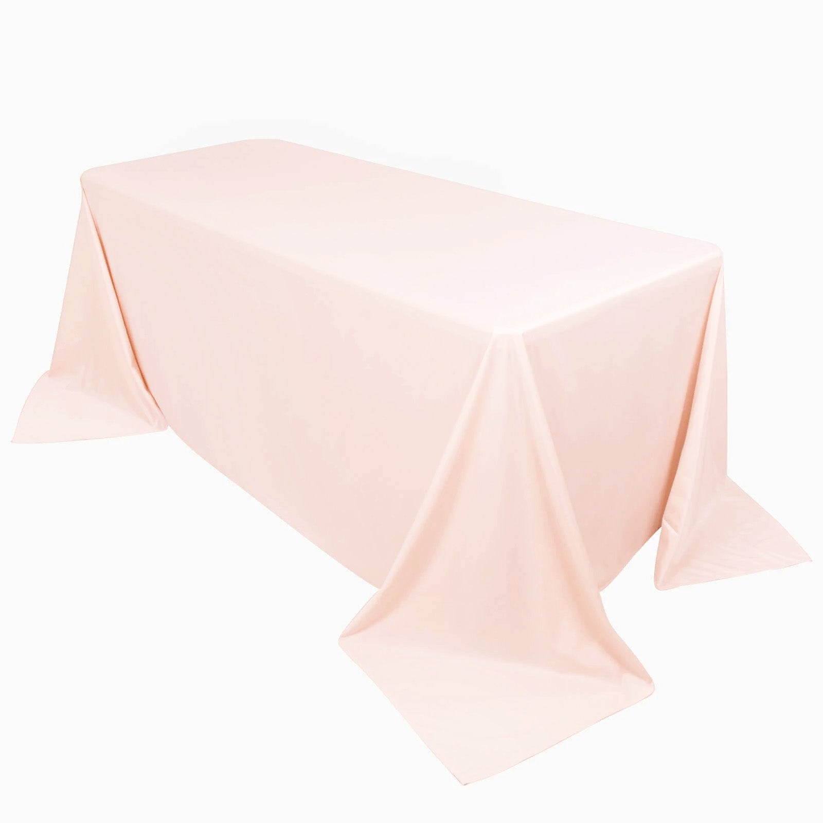 Premium Scuba Rectangular 90x132 Tablecloth Blush - Wrinkle Free, Stain Resistant & Seamless Table Cover