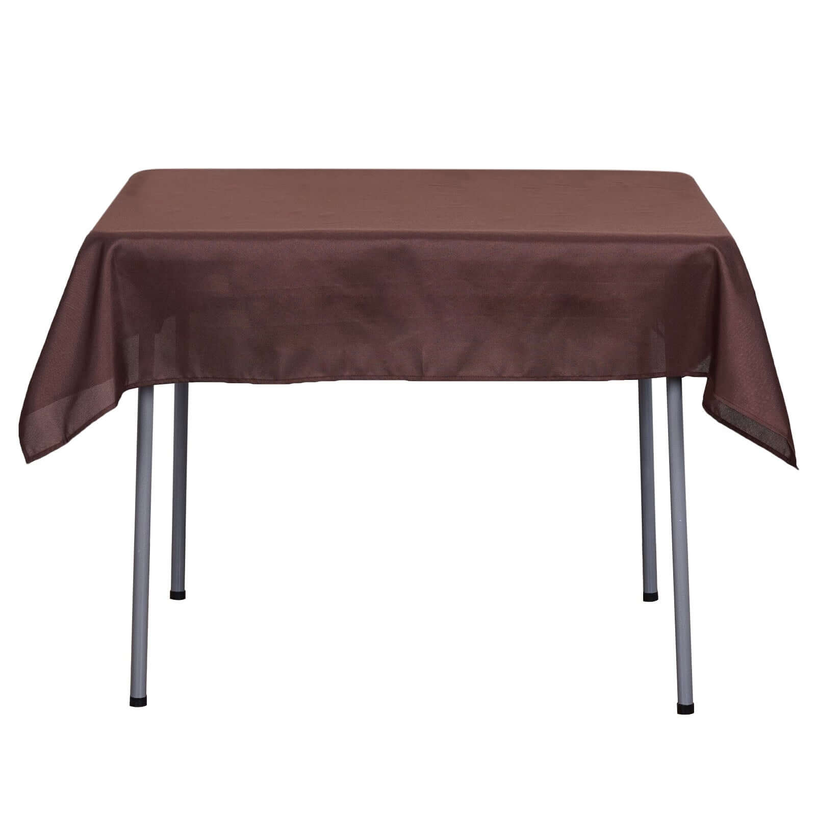 Polyester 54x54 Table Overlay Square Tablecloth Chocolate - Wrinkle-Resistant & Durable Table Cover