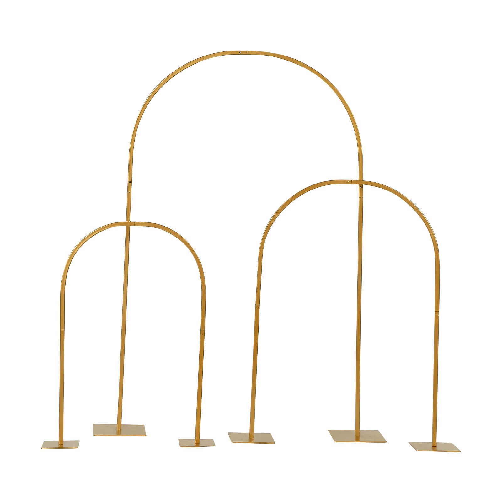 Set of 3 Chiara Arch Table Centerpieces Gold Metal - Detachable Flower Stand Frame for Weddings 20, 23, 35