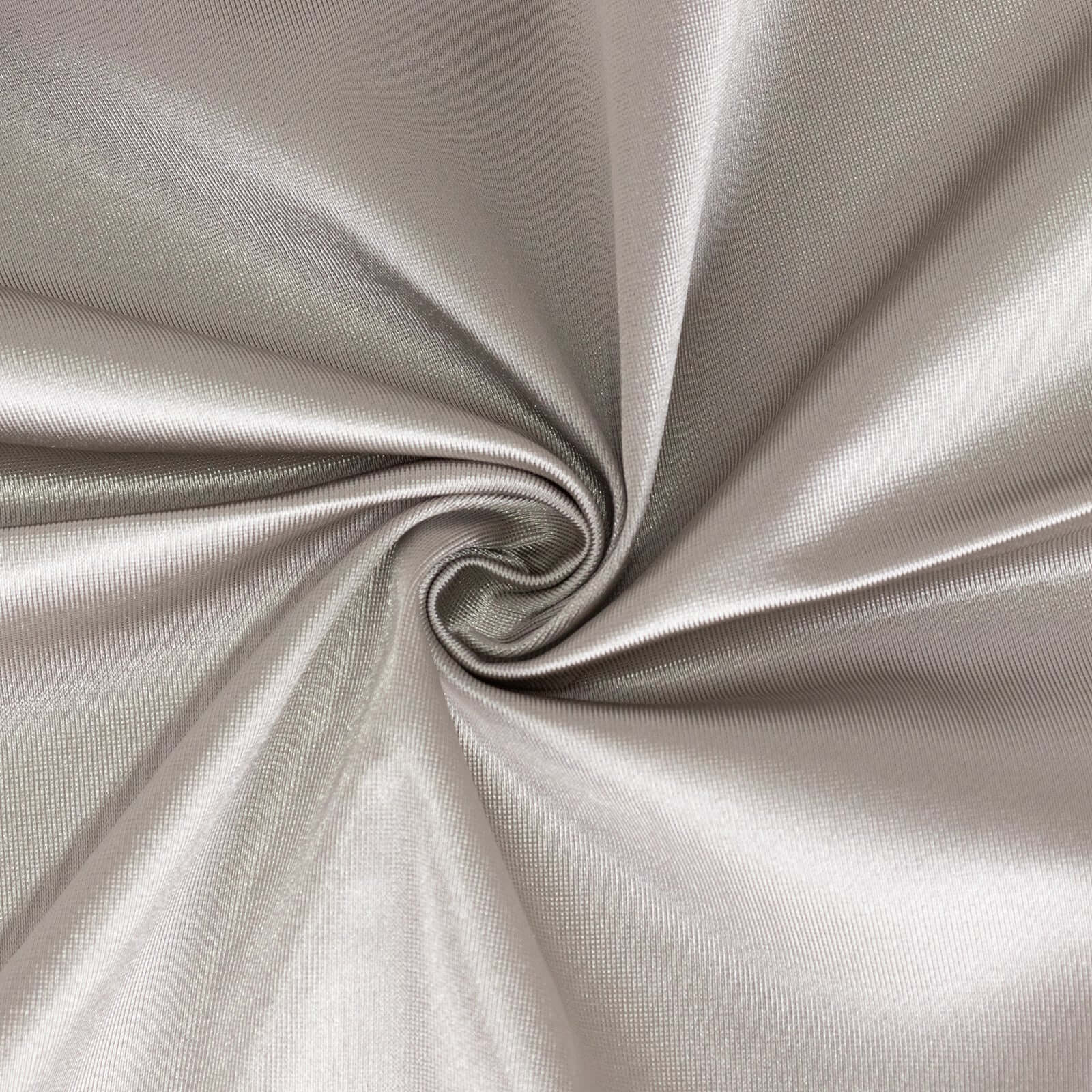 Premium Scuba Round 120 Tablecloth Shimmering Silver - Wrinkle Free, Stain Resistant & Seamless Table Cover