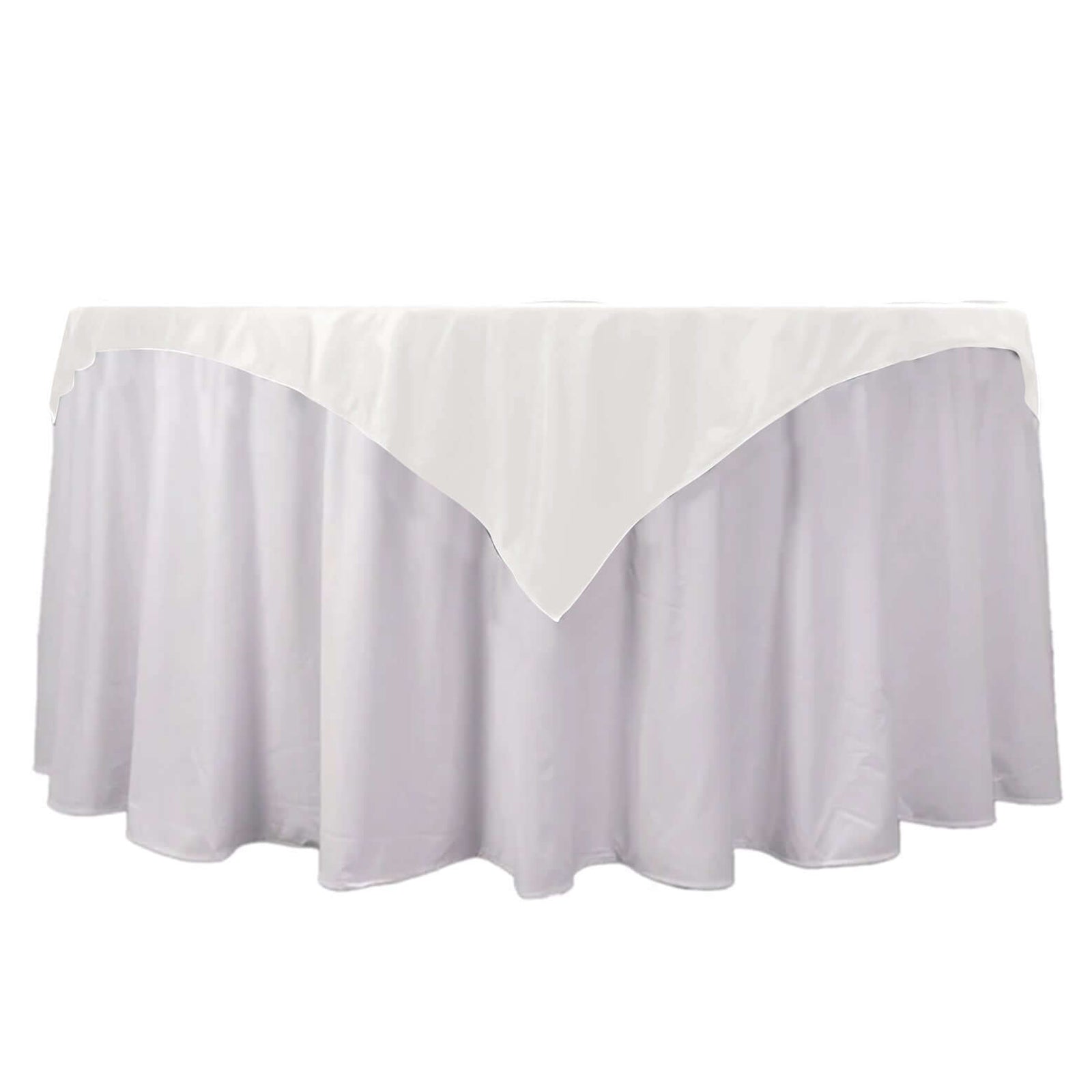 Premium Scuba 54x54 Table Overlay Square Tablecloth Ivory - Wrinkle Free & Stain Resistant Table Cover