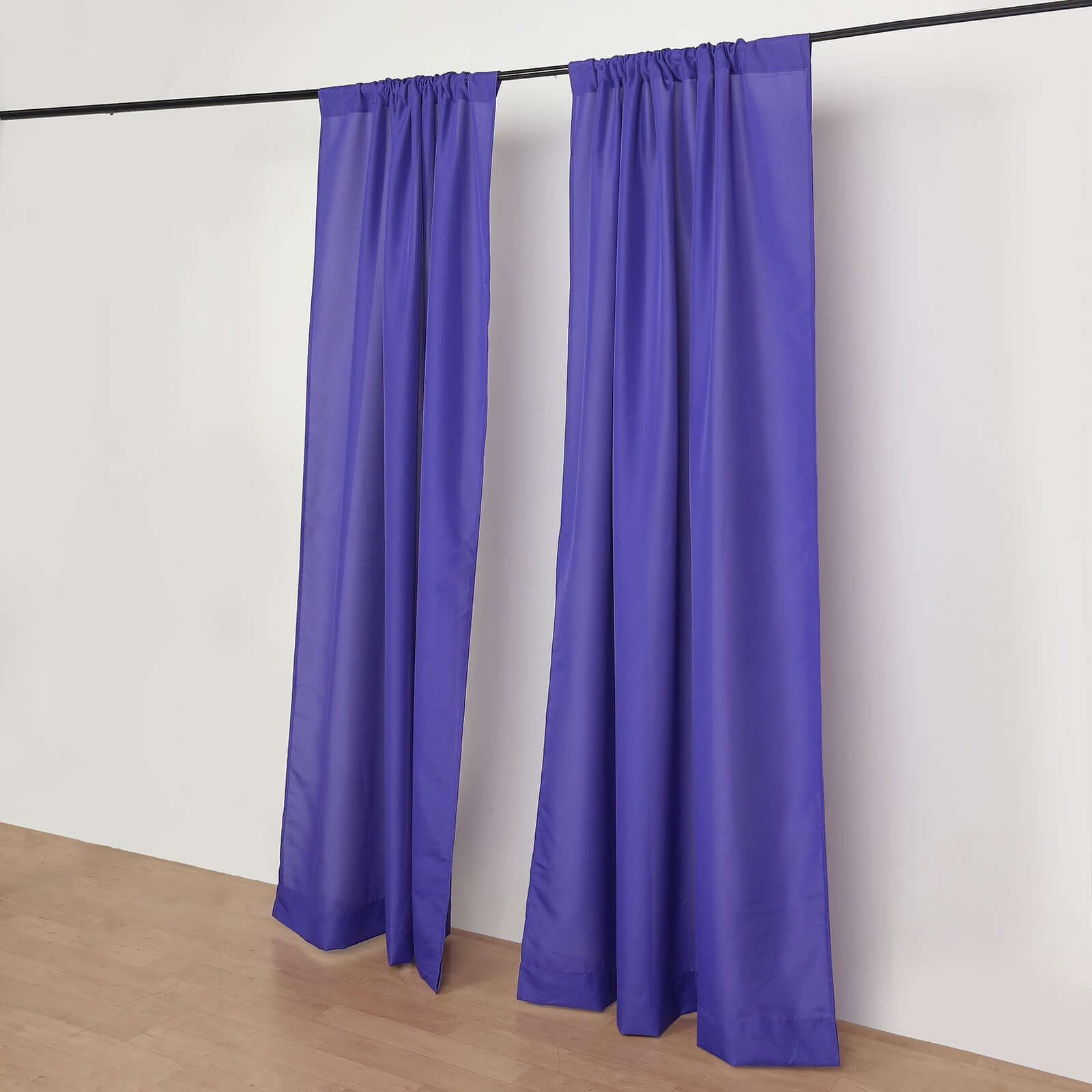 2 Pack Purple Polyester Event Curtain Drapes, 10ftx8ft Backdrop Event Panels With Rod Pockets 130 GSM