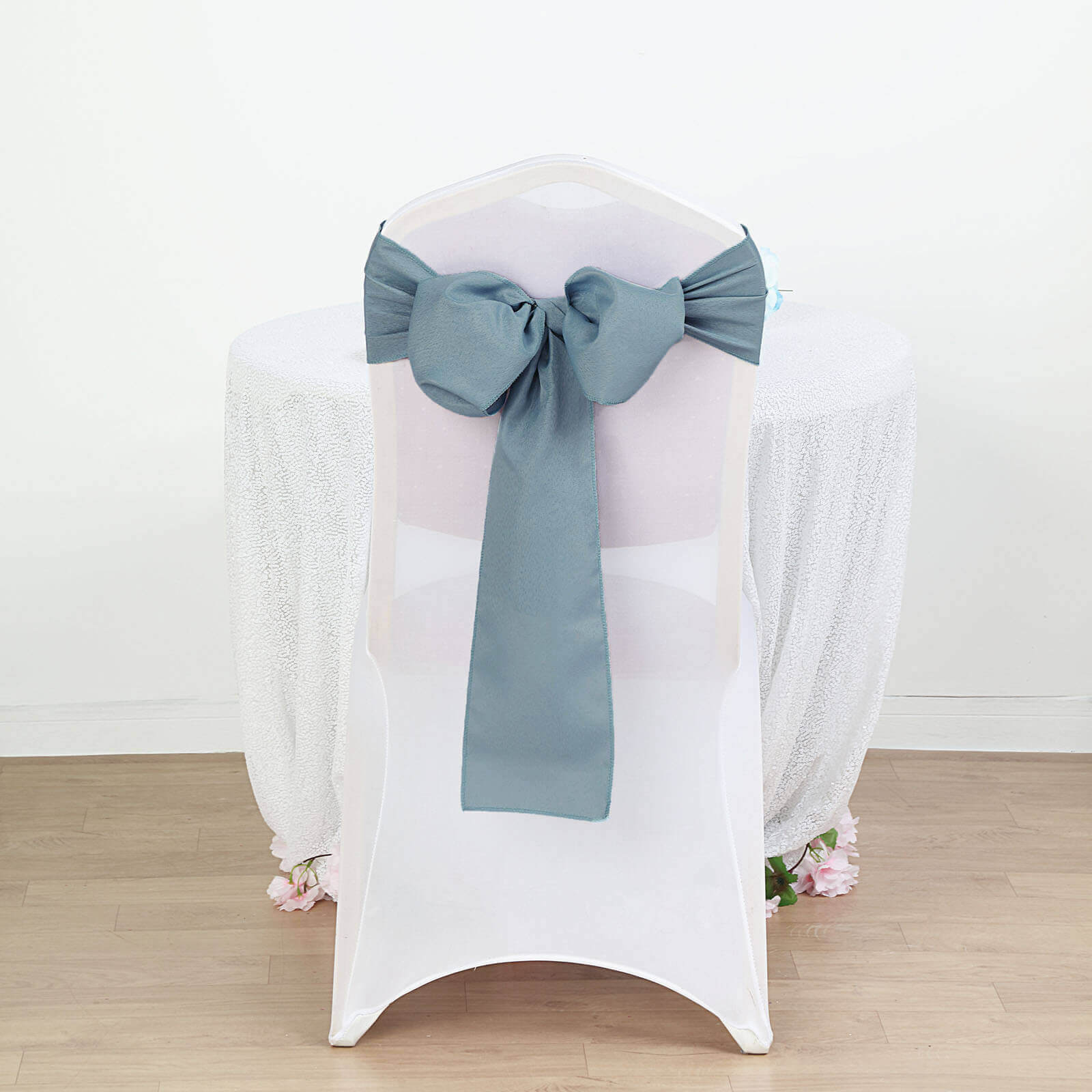 5 Pack Polyester Chair Sashes Dusty Blue 6x108