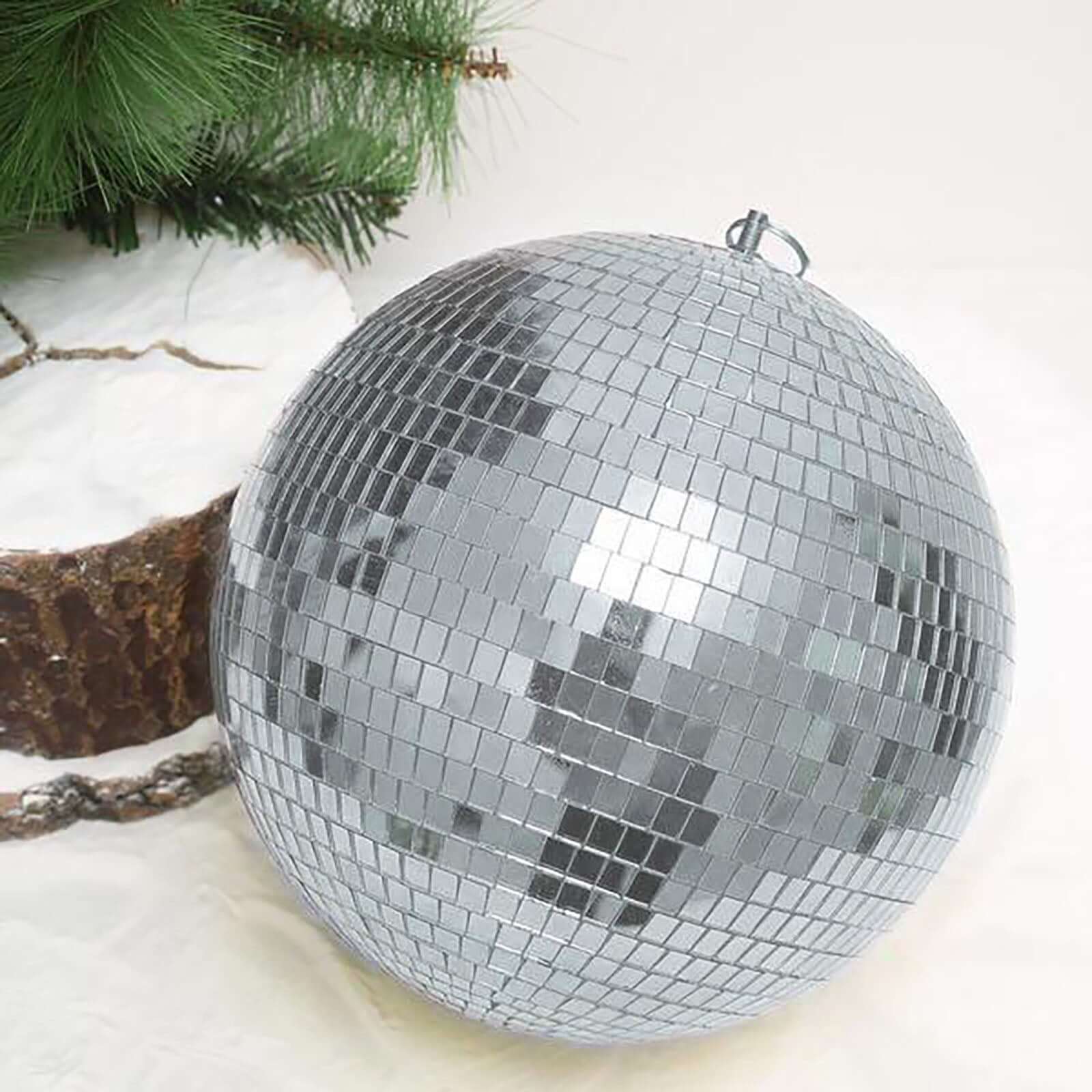 2 Pack 10 Silver Foam Disco Mirror Ball With Hanging Swivel Ring, Holiday Party Decor