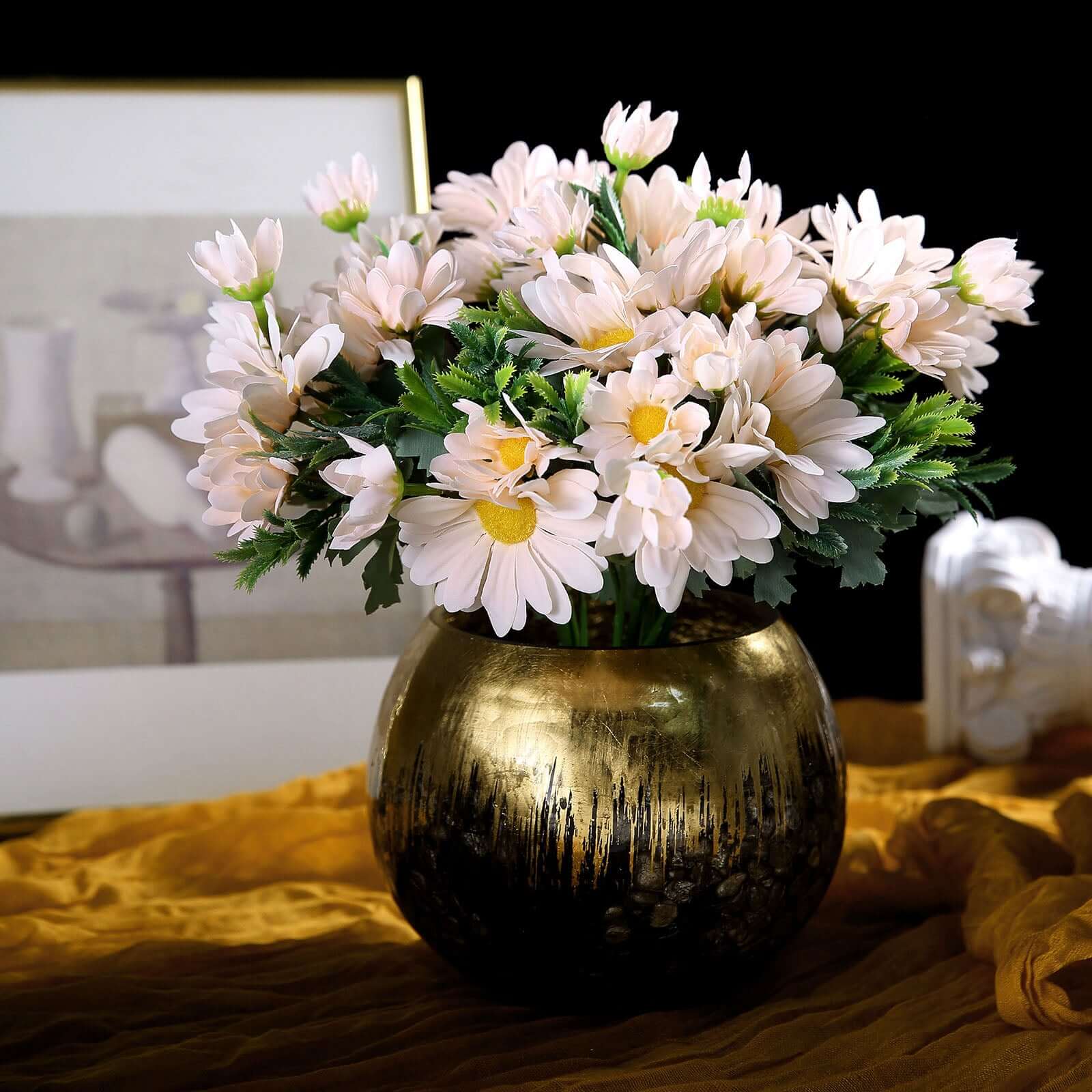 4 Bushes 11 Blush Artificial Silk Daisy Flower Bouquet Branches