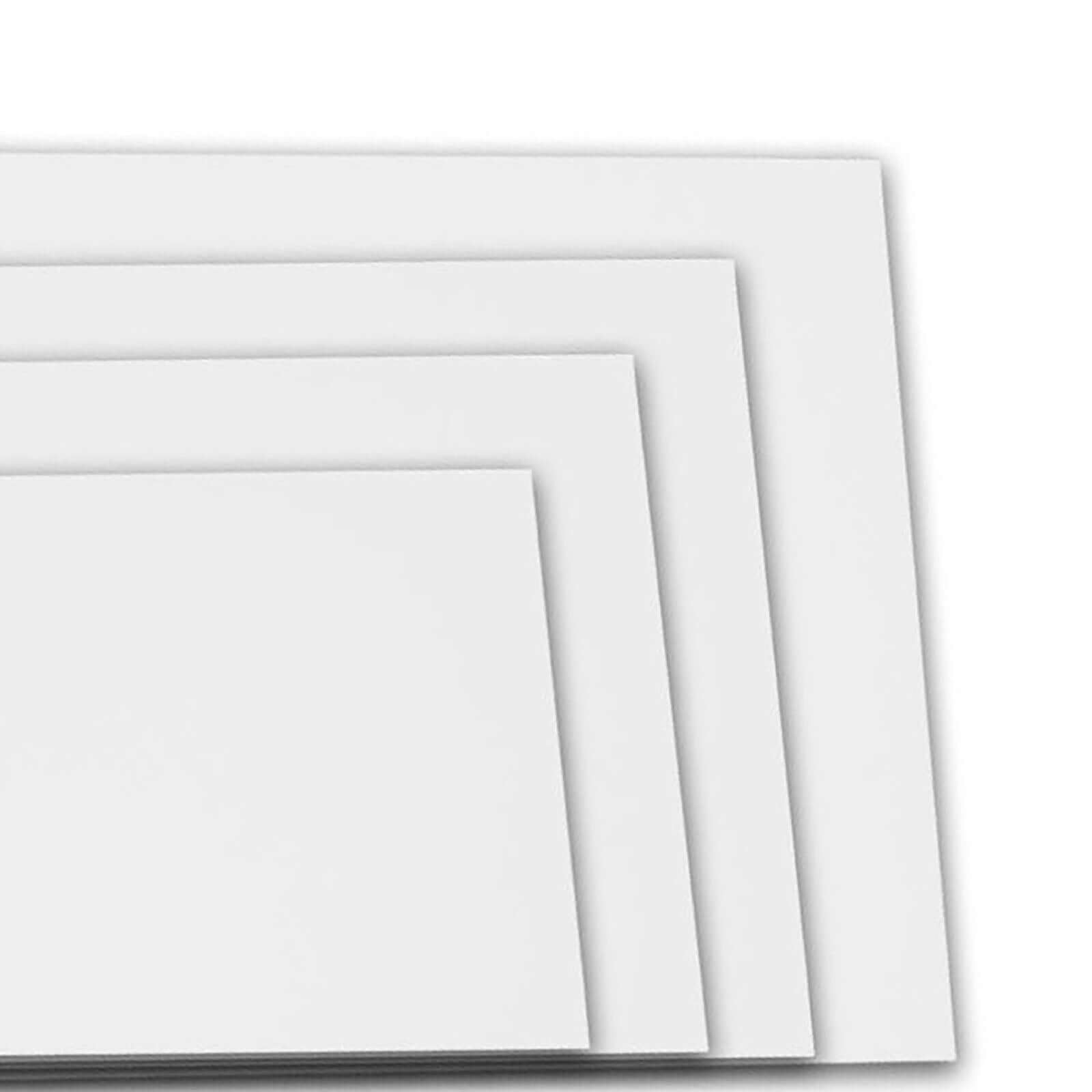 Set of 4 Acrylic Plexiglass Sheets Rectangular Side Plates White - Protective Film Coating