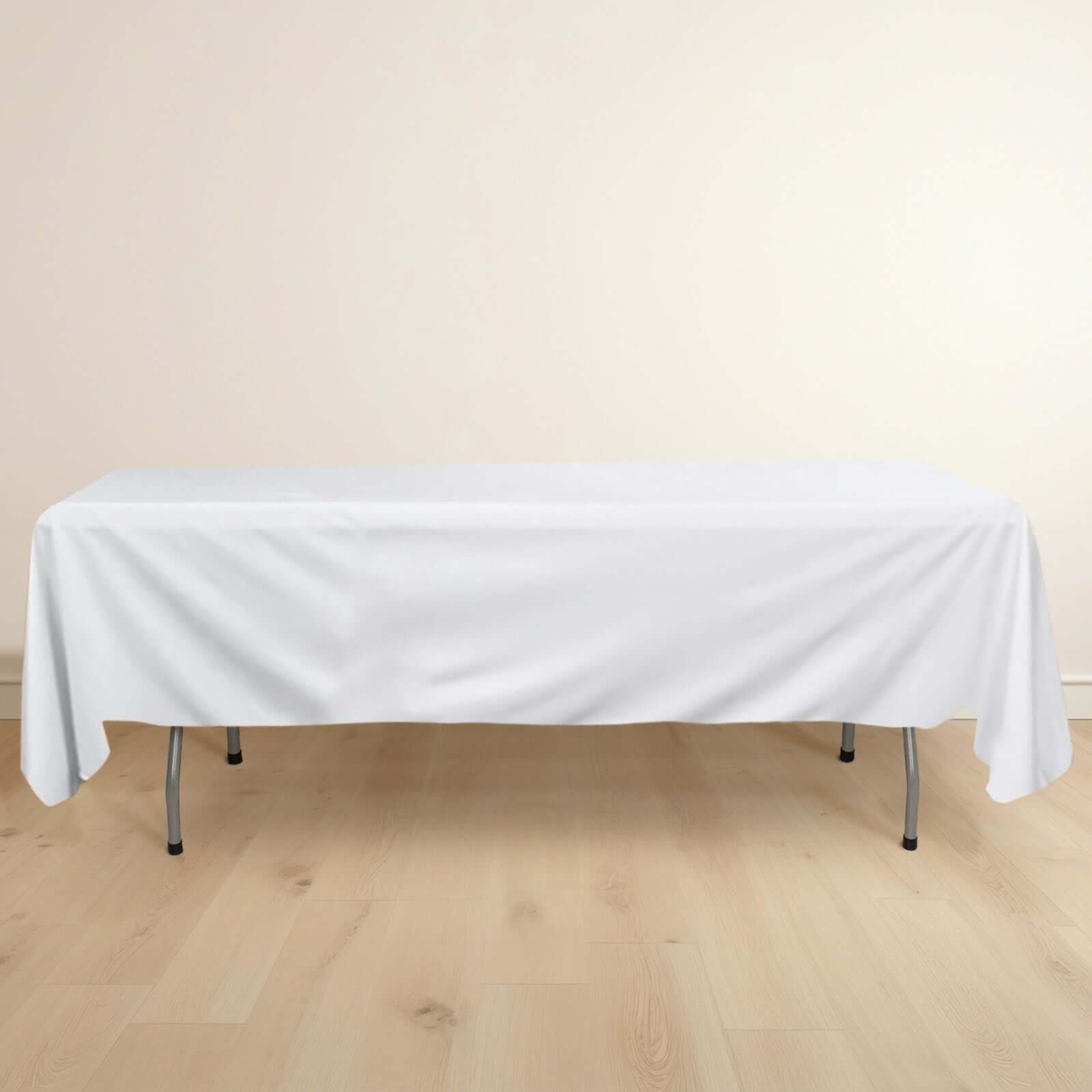 Premium Scuba Rectangular 60x102 Tablecloth White - Wrinkle Free & Stain Resistant Table Cover for Weddings and Banquets