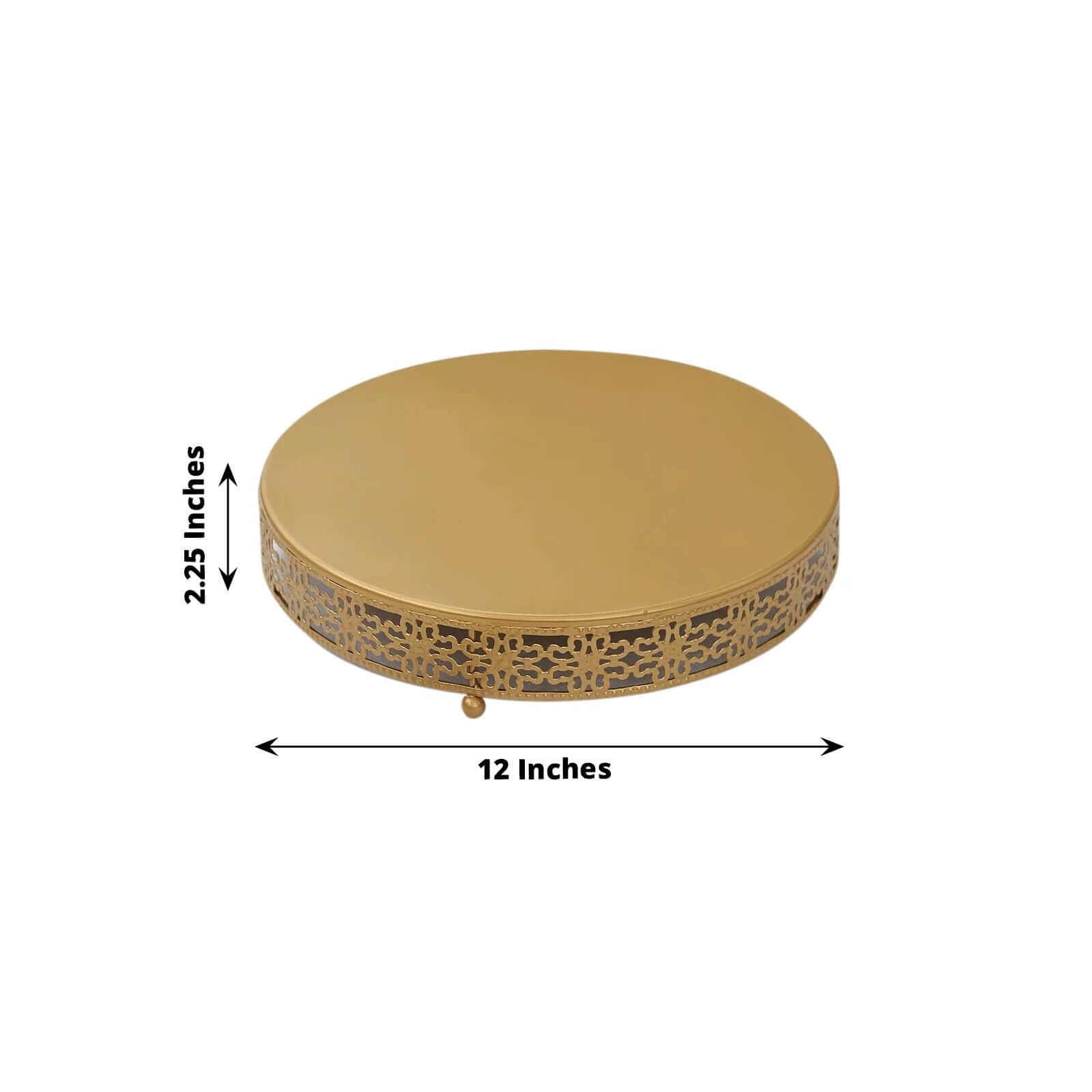 Metal Pedestal Cake Stand Fleur De Lis Round Design Gold - Cupcake Dessert Display Table Centerpiece 12