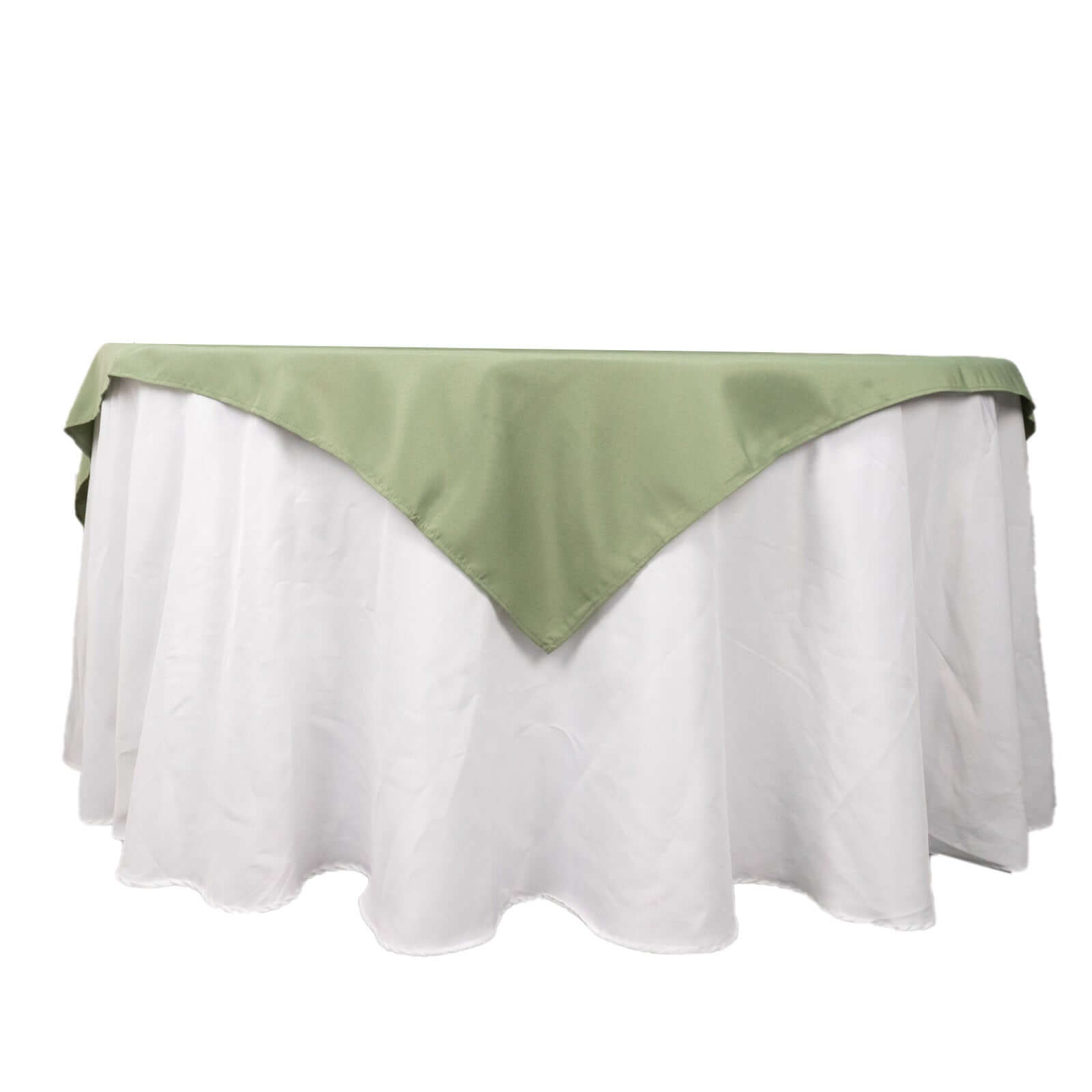 Premium Polyester 54x54 Table Overlay Square Tablecloth Dusty Sage Green - 220GSM Stain and Wrinkle-Resistant Table Topper