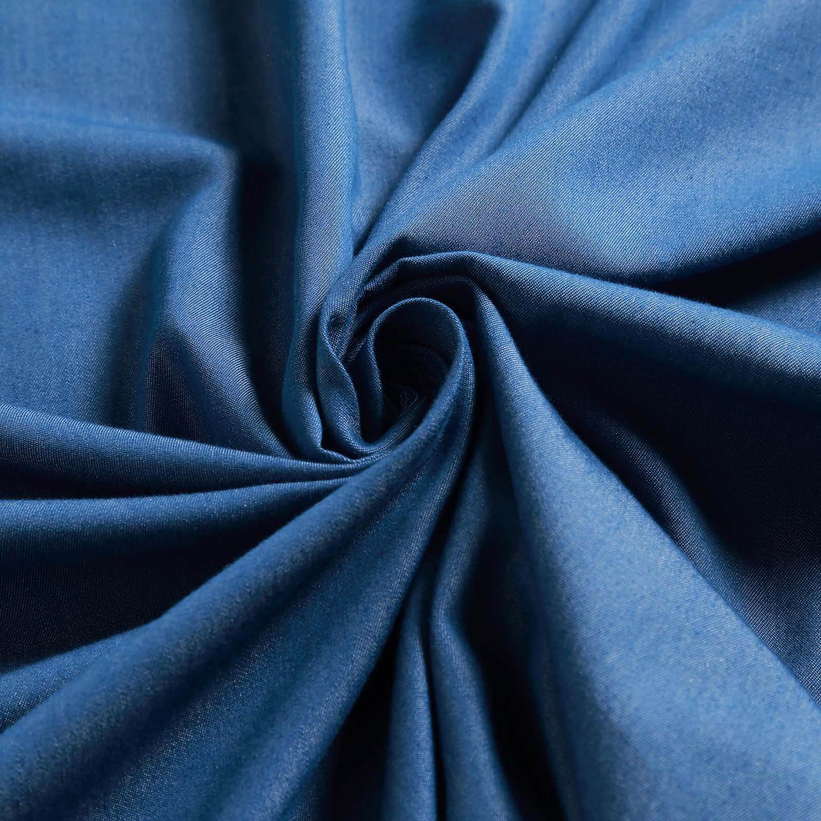 Polyester 90x132 Rectangle Tablecloth Dark Blue - Seamless Faux Denim Design for Classy Celebrations