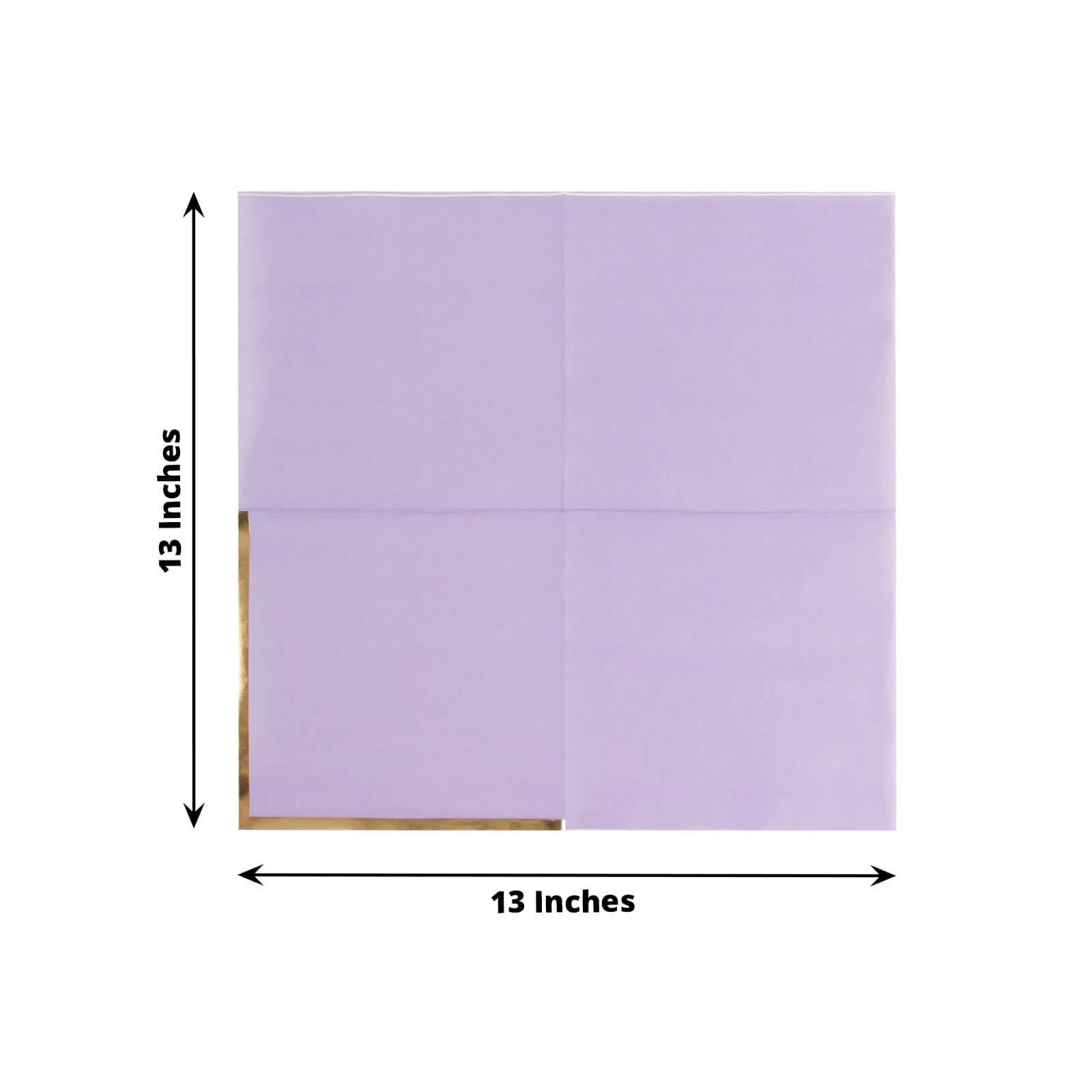 50-Pack Paper Beverage Napkins with Gold Foil Edge Lavender - Disposable 2 Ply Cocktail Napkins for Events 6.5x6.5