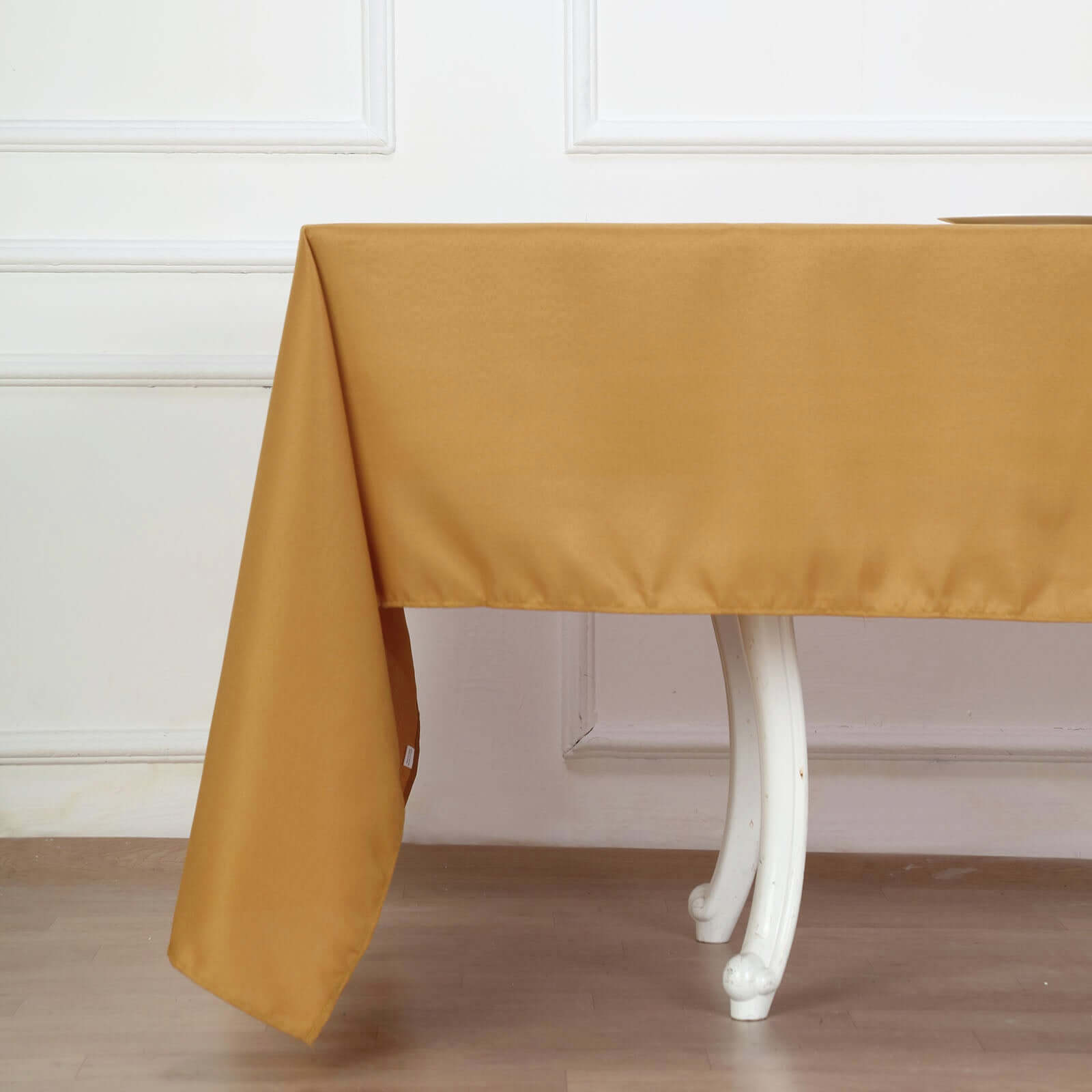 Polyester 60x126 Rectangle Tablecloth Gold - Wrinkle-Resistant Table Cover for Weddings & Parties