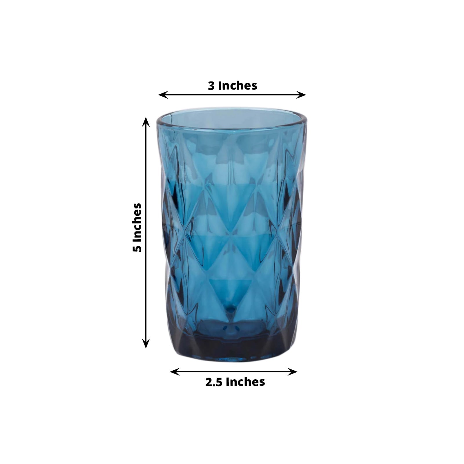 6-Pack Whiskey Glasses Ocean Blue Textured Crystal Cut Design with Heavy Base - Highball Tumblers for Parties & Events 12oz 5