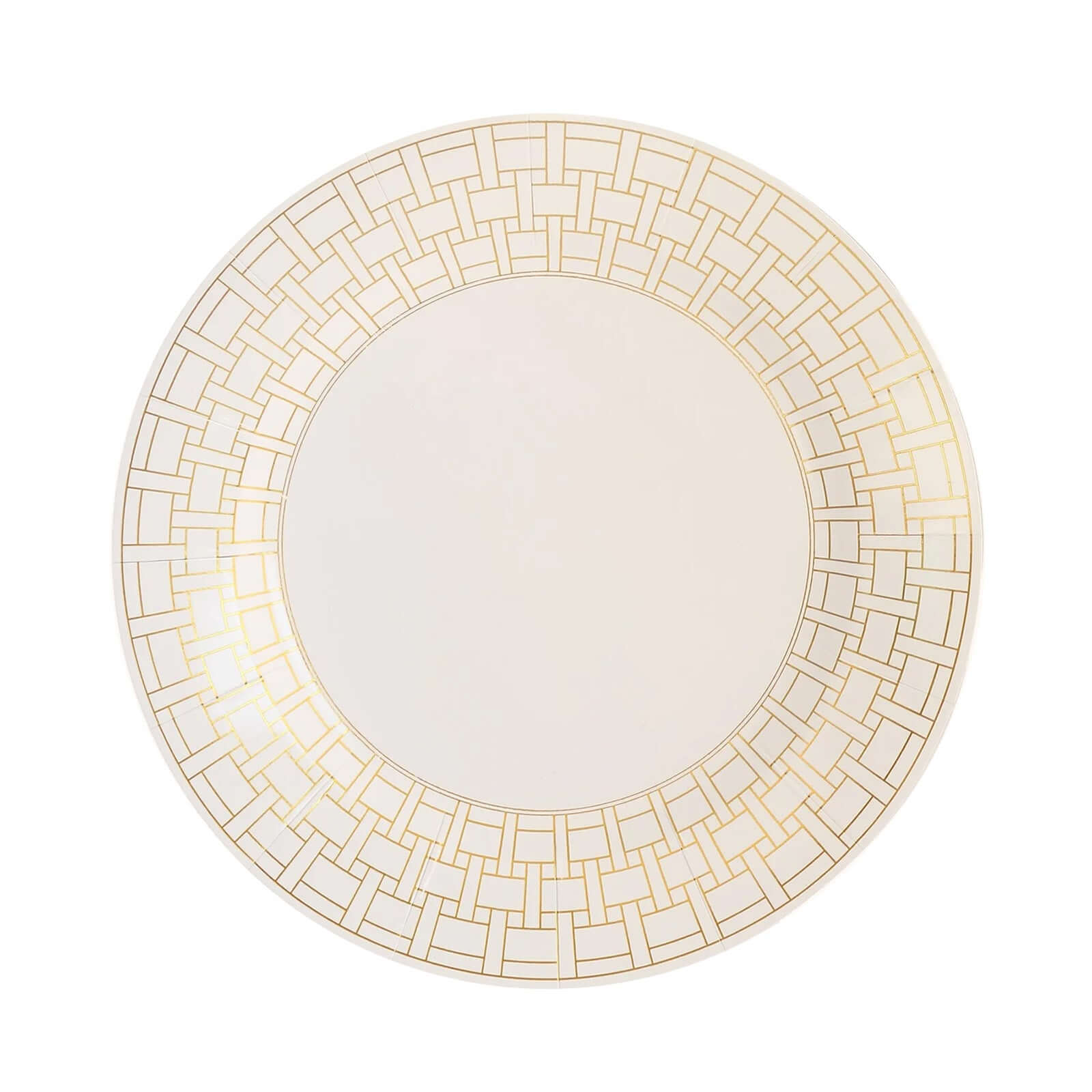 10-Pack Disposable Table Placemats in White with Gold Basketweave Pattern Rim - 650GSM Cardboard Placemats for Weddings & Banquets 13