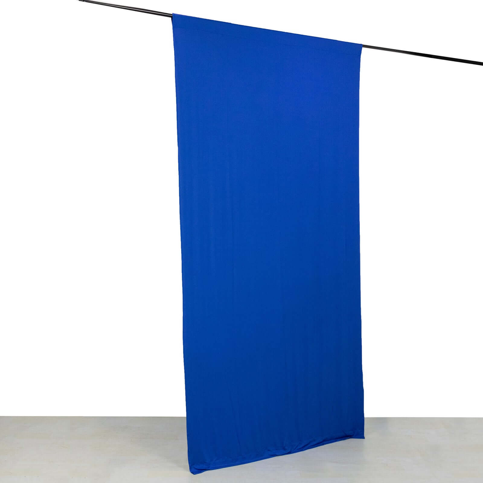 Royal Blue 4-Way Stretch Spandex Event Curtain Drapes, Wrinkle Free Backdrop Event Panel with Rod Pockets - 5ftx10ft