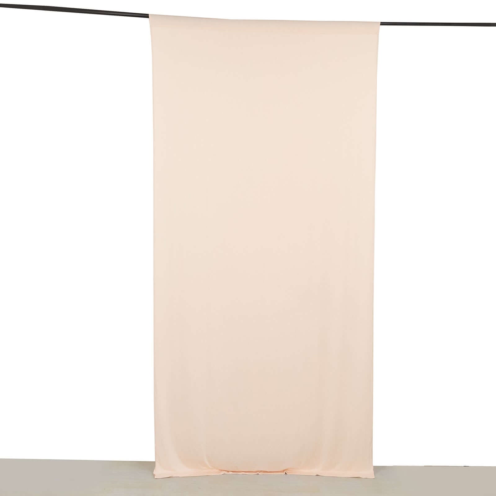 Blush 4-Way Stretch Spandex Event Curtain Drapes, Wrinkle Free Backdrop Event Panel with Rod Pockets - 5ftx10ft