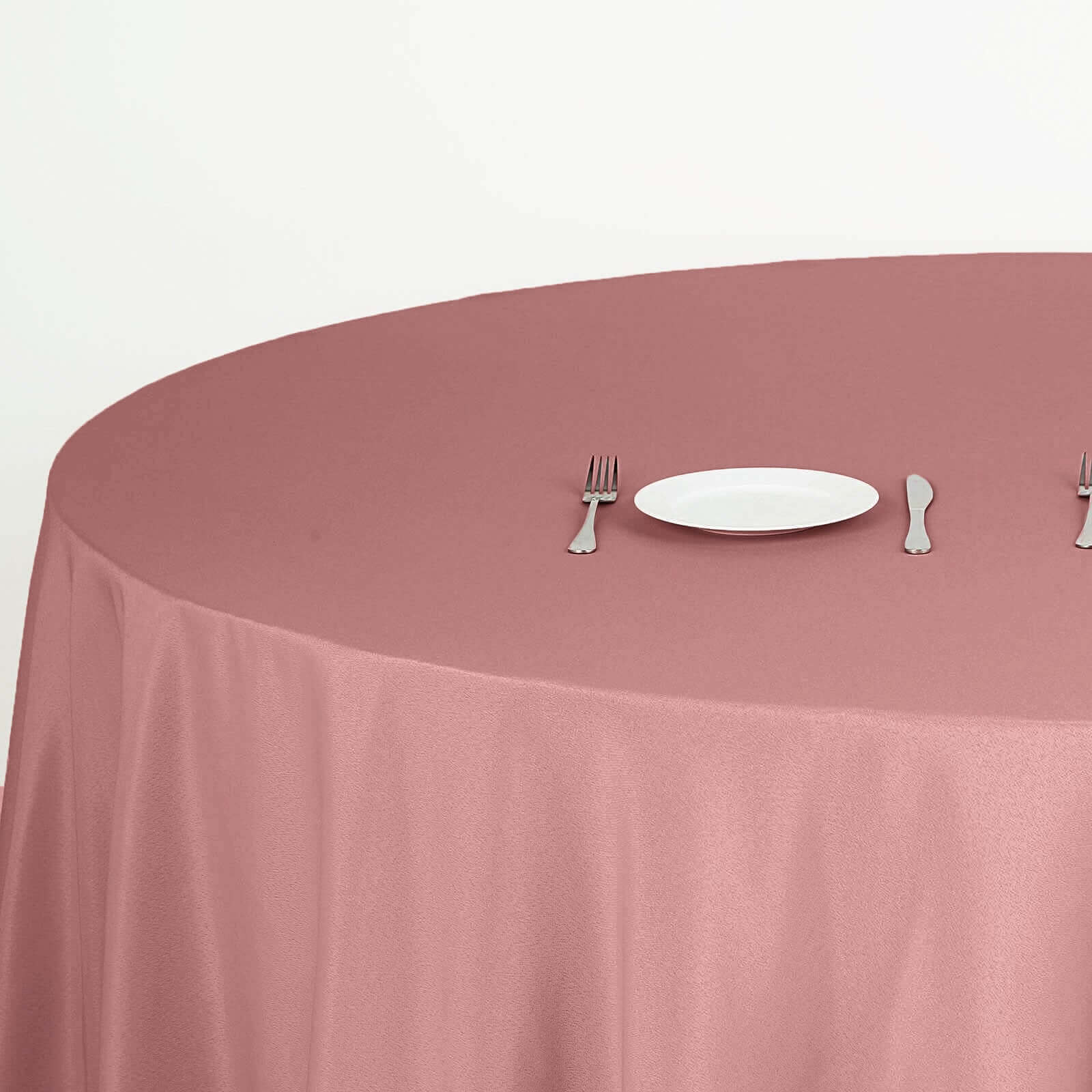 Polyester 132 Round Tablecloth Dusty Rose - Seamless Chic Table Cover
