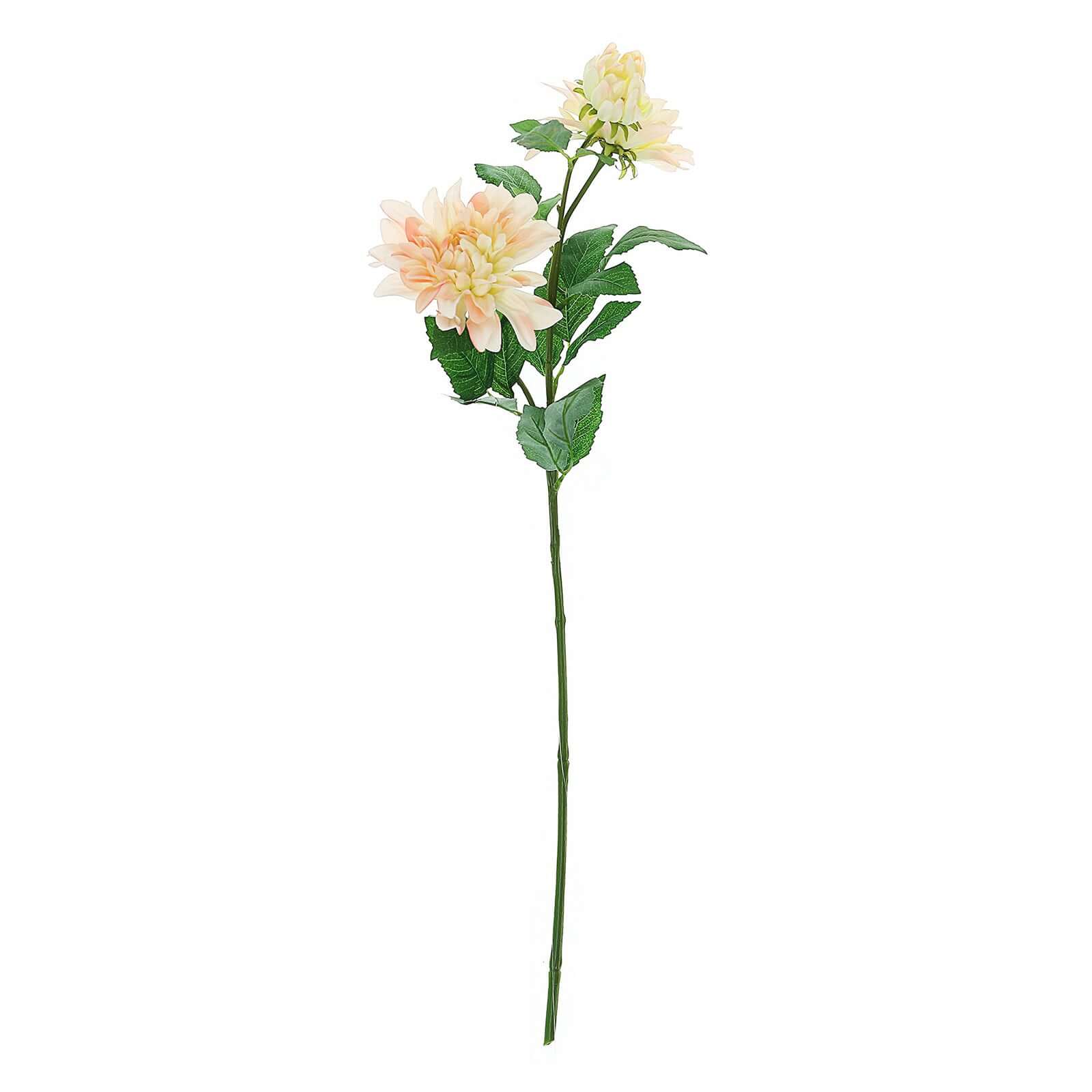 30 Tall Blush Cream Artificial Dahlia Silk Flower Stems, Faux Floral Spray