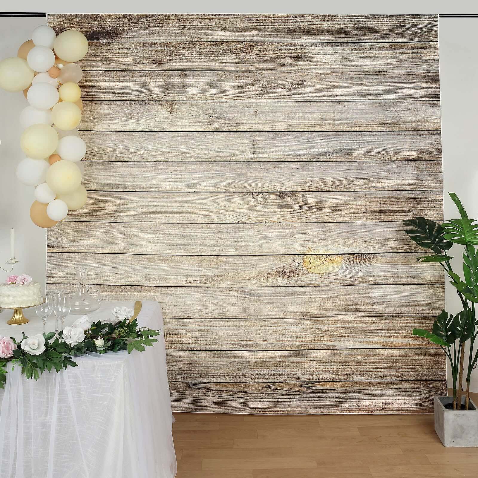 8ftx8ft Natural Vintage Wood Panels Print Vinyl Photography Backdrop, Photo Shoot Background