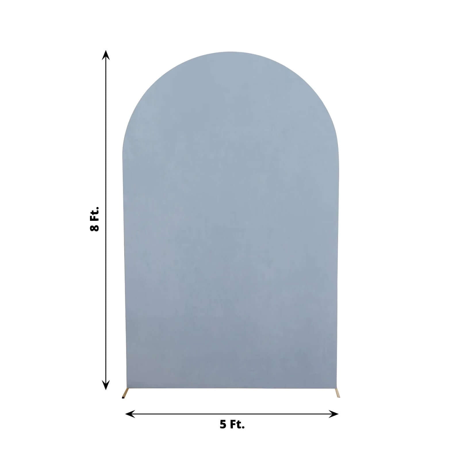 8ft Matte Dusty Blue Spandex Fitted Wedding Arch Cover For Round Top Chiara Backdrop Stand