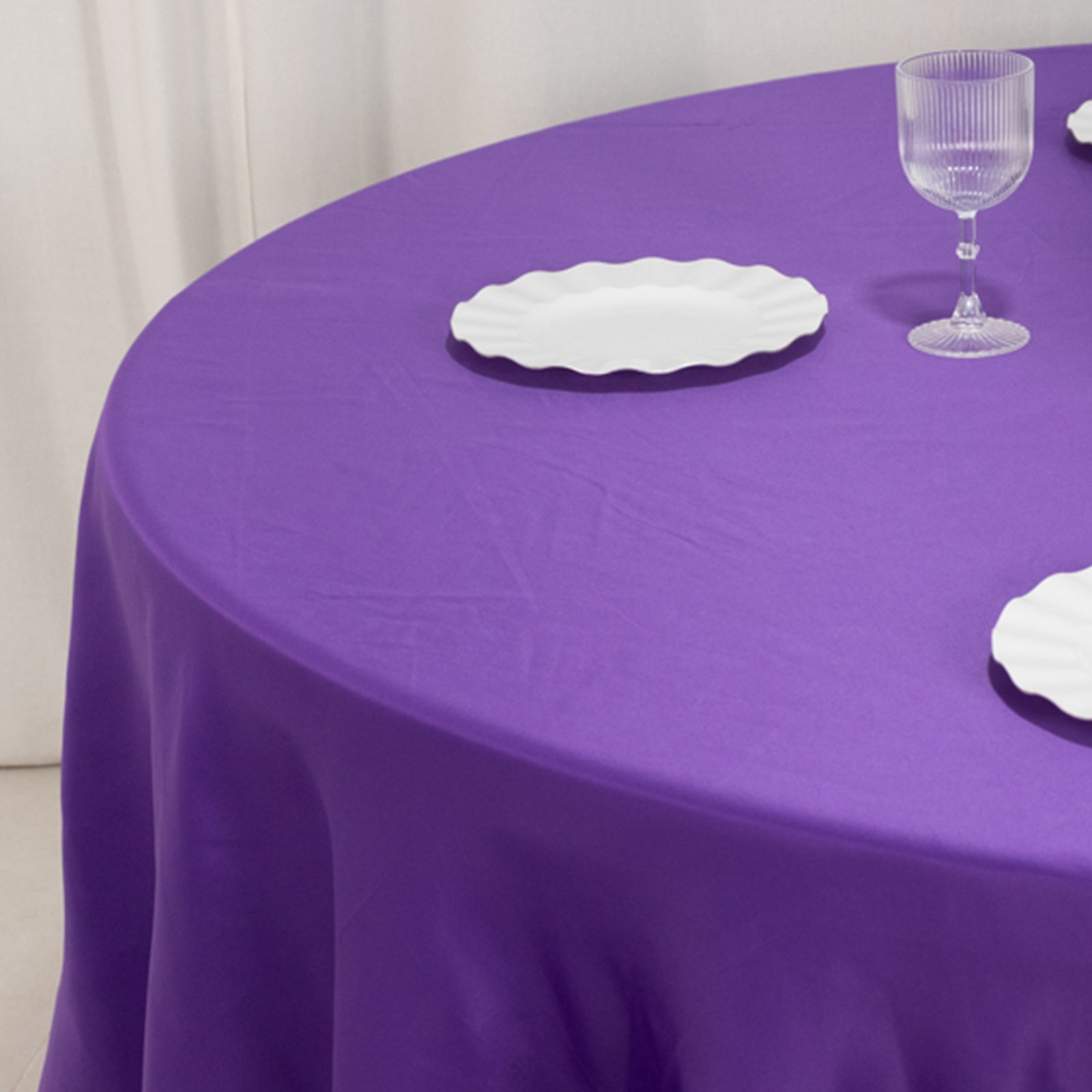 Lamour Satin 108 Round Tablecloth Purple - Durable & Silk-Like Table Cover